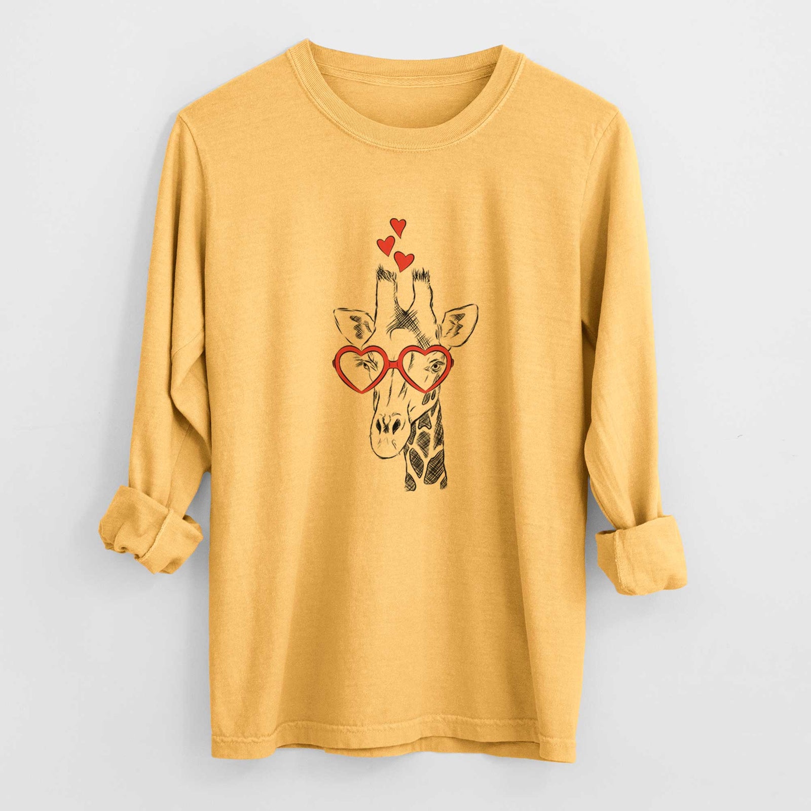 Valentine Geoffrey the Giraffe - Heavyweight 100% Cotton Long Sleeve