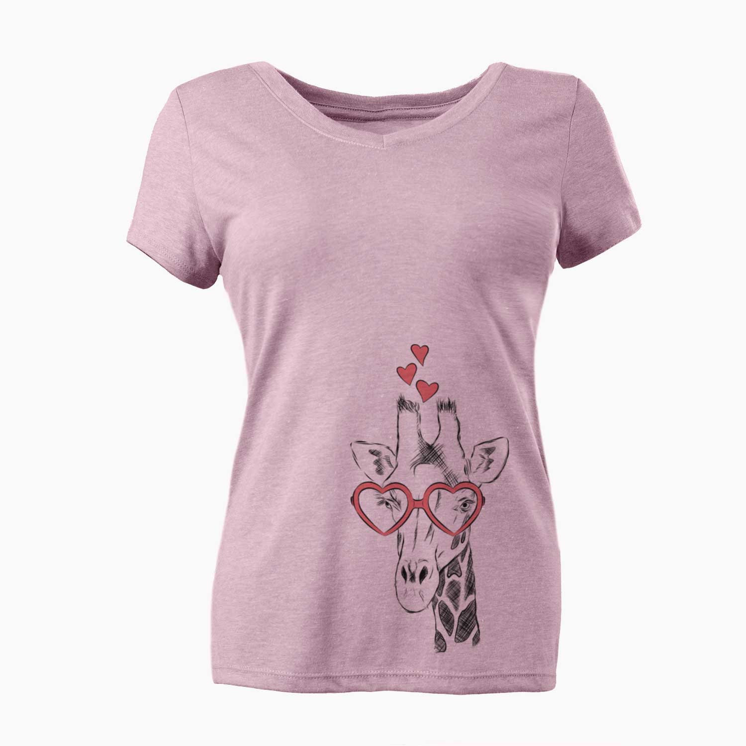 Valentine Geoffrey the Giraffe - Women's V-neck Shirt