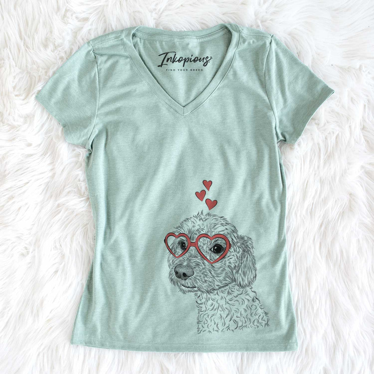 Valentine Georgie Boy the Mixed Breed - Women&#39;s V-neck Shirt