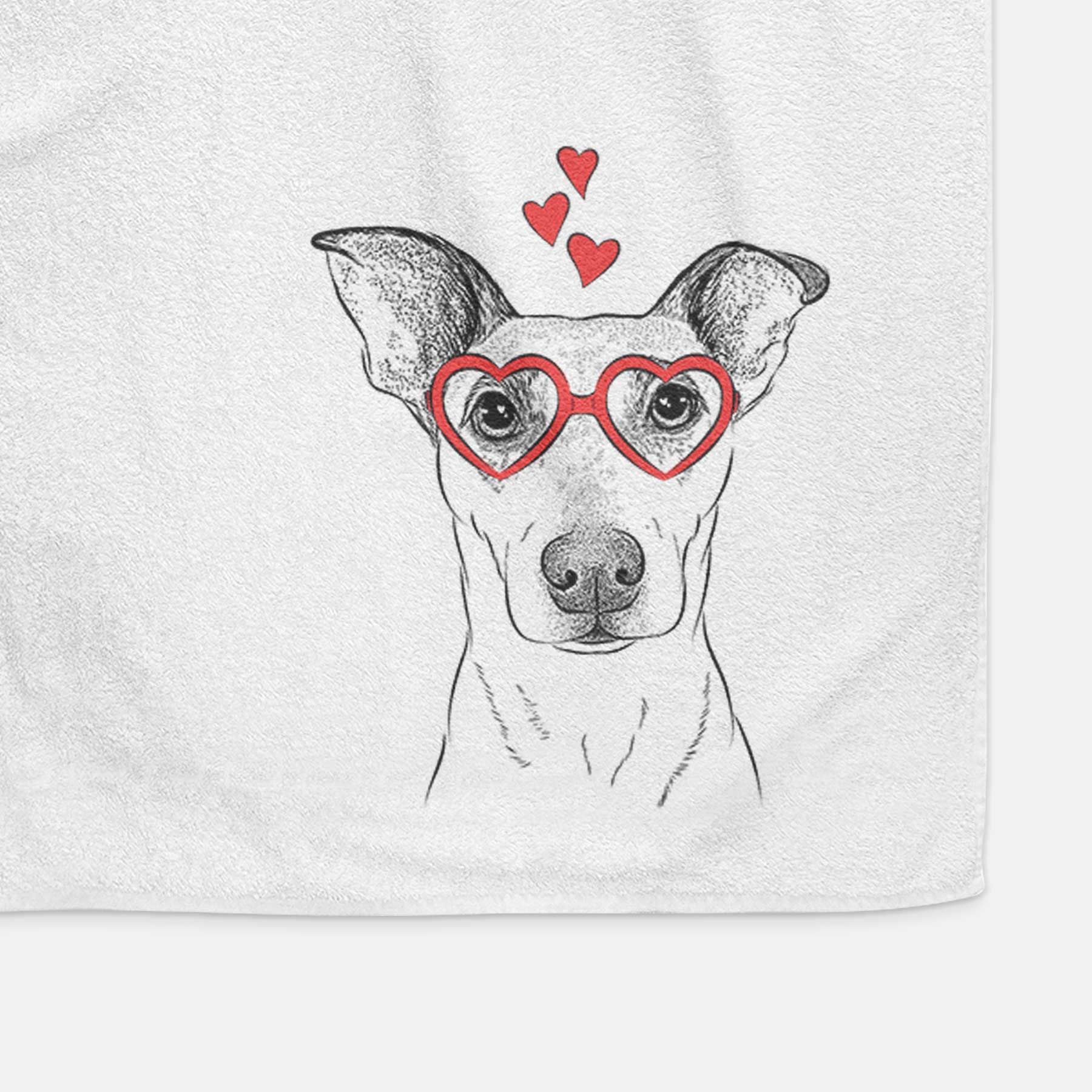 Georgie Rat the Terrier Mix Decorative Hand Towel