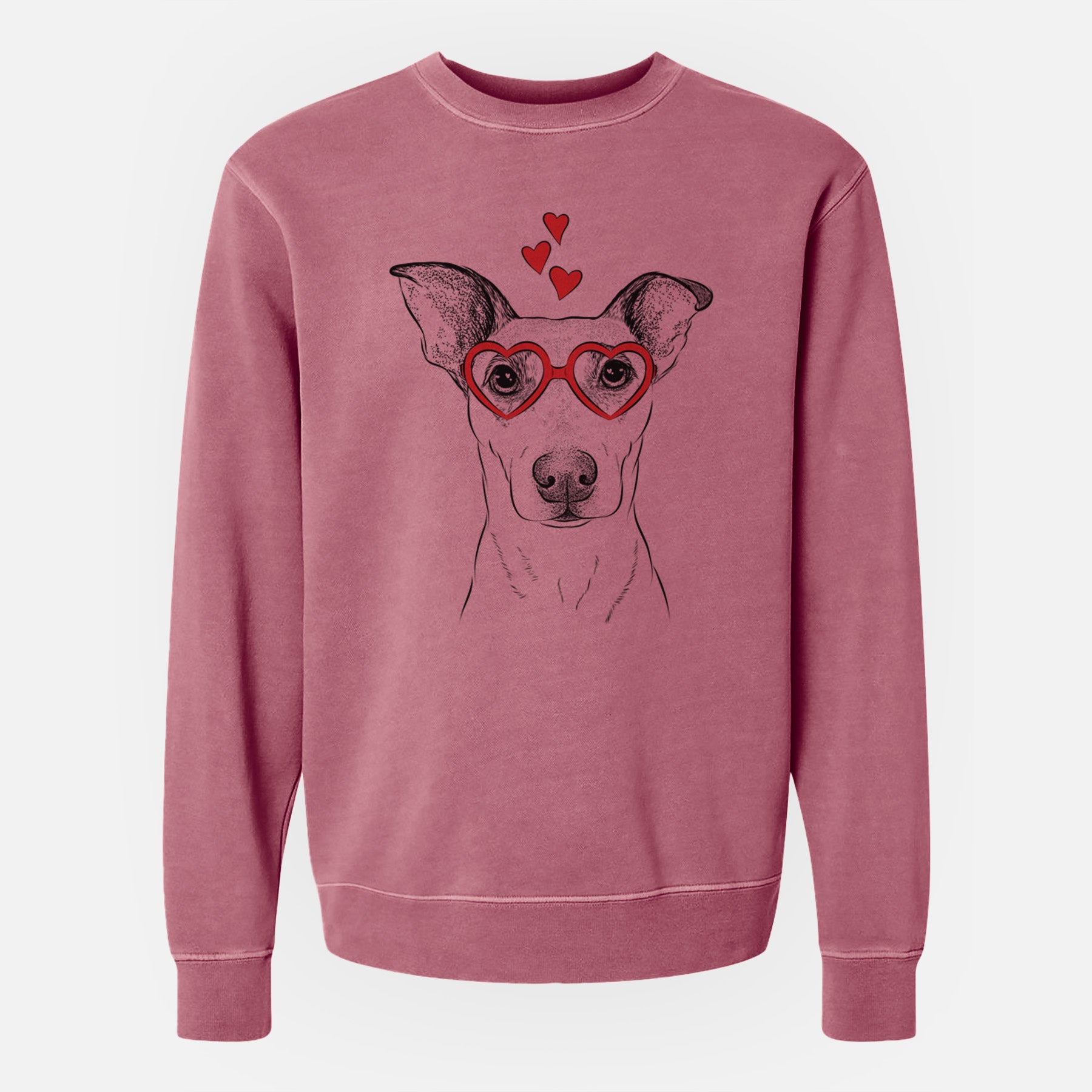 Valentine Georgie Rat the Terrier Mix - Unisex Pigment Dyed Crew Sweatshirt