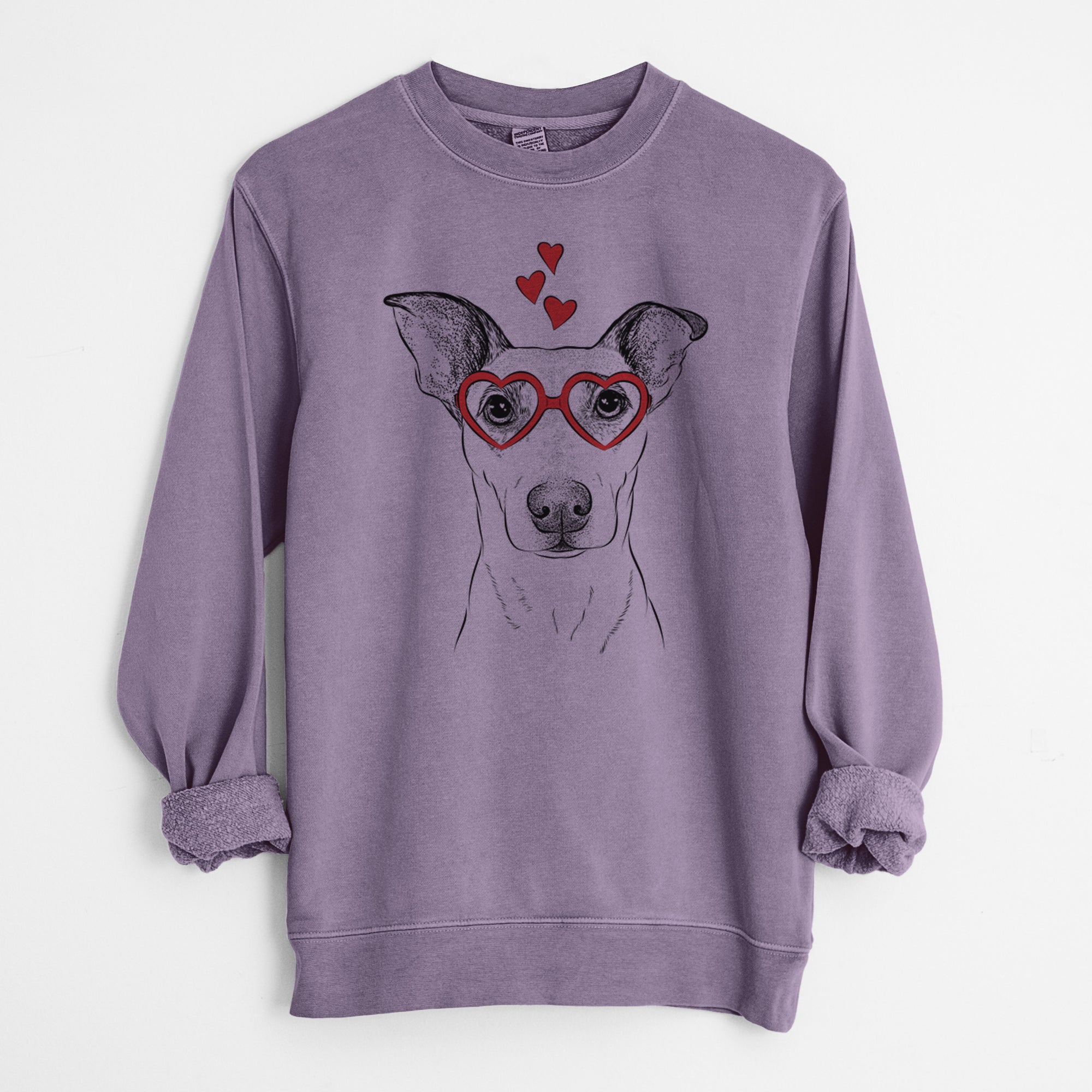 Valentine Georgie Rat the Terrier Mix - Unisex Pigment Dyed Crew Sweatshirt