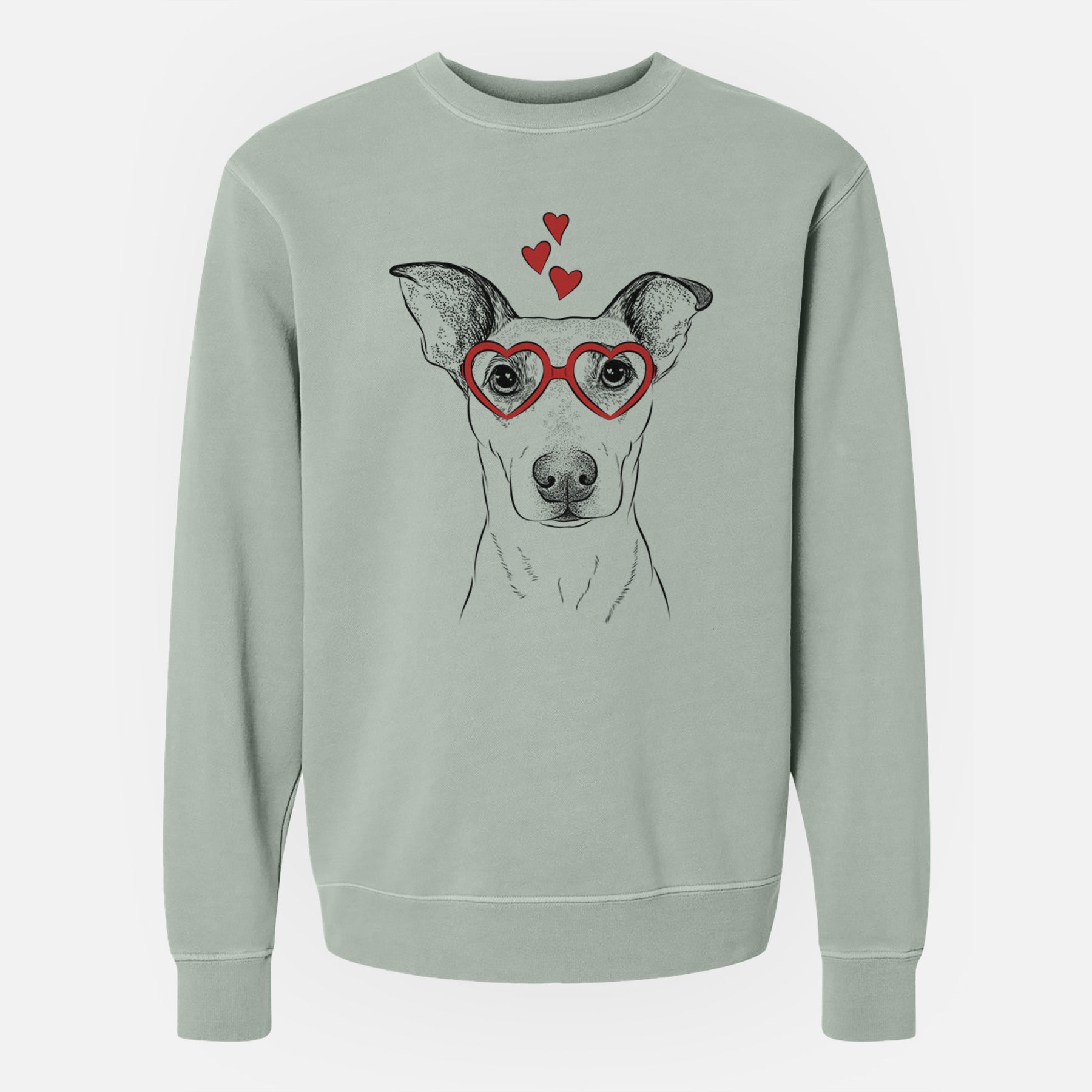 Valentine Georgie Rat the Terrier Mix - Unisex Pigment Dyed Crew Sweatshirt