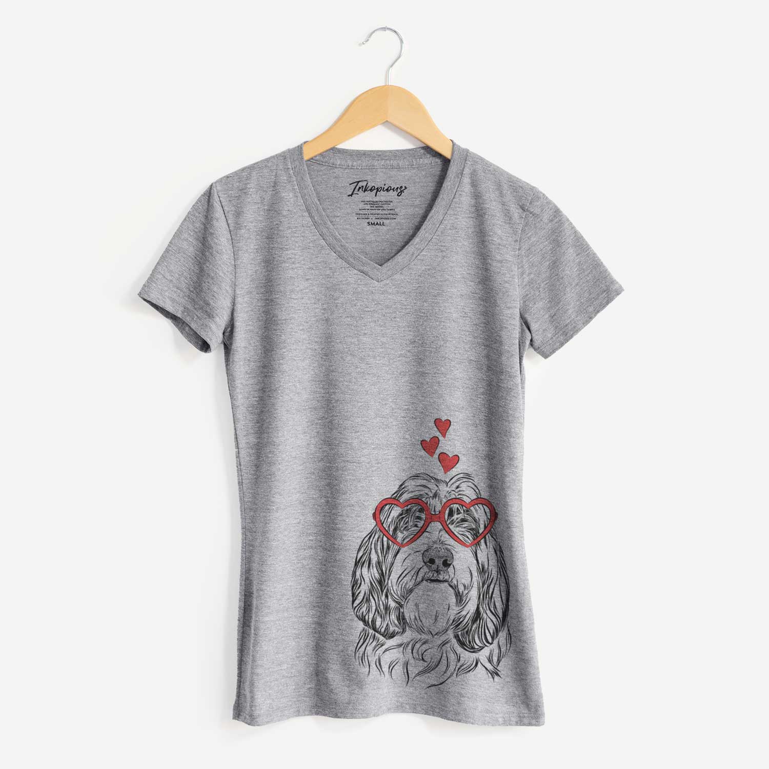 Valentine Gerard the Petit Basset Griffon Vendeen - Women's V-neck Shirt