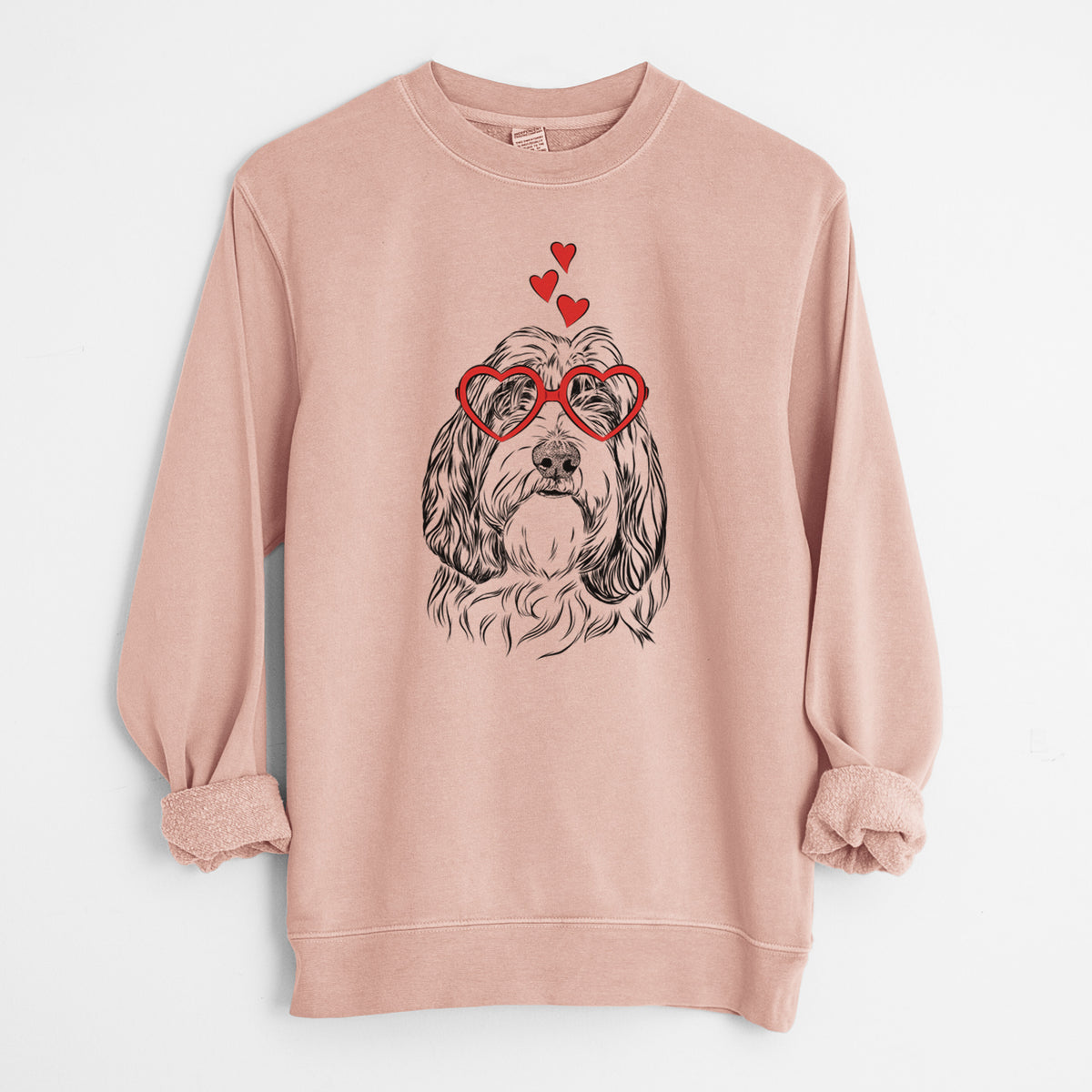 Valentine Gerard the Petit Basset Griffon Vendeen - Unisex Pigment Dyed Crew Sweatshirt