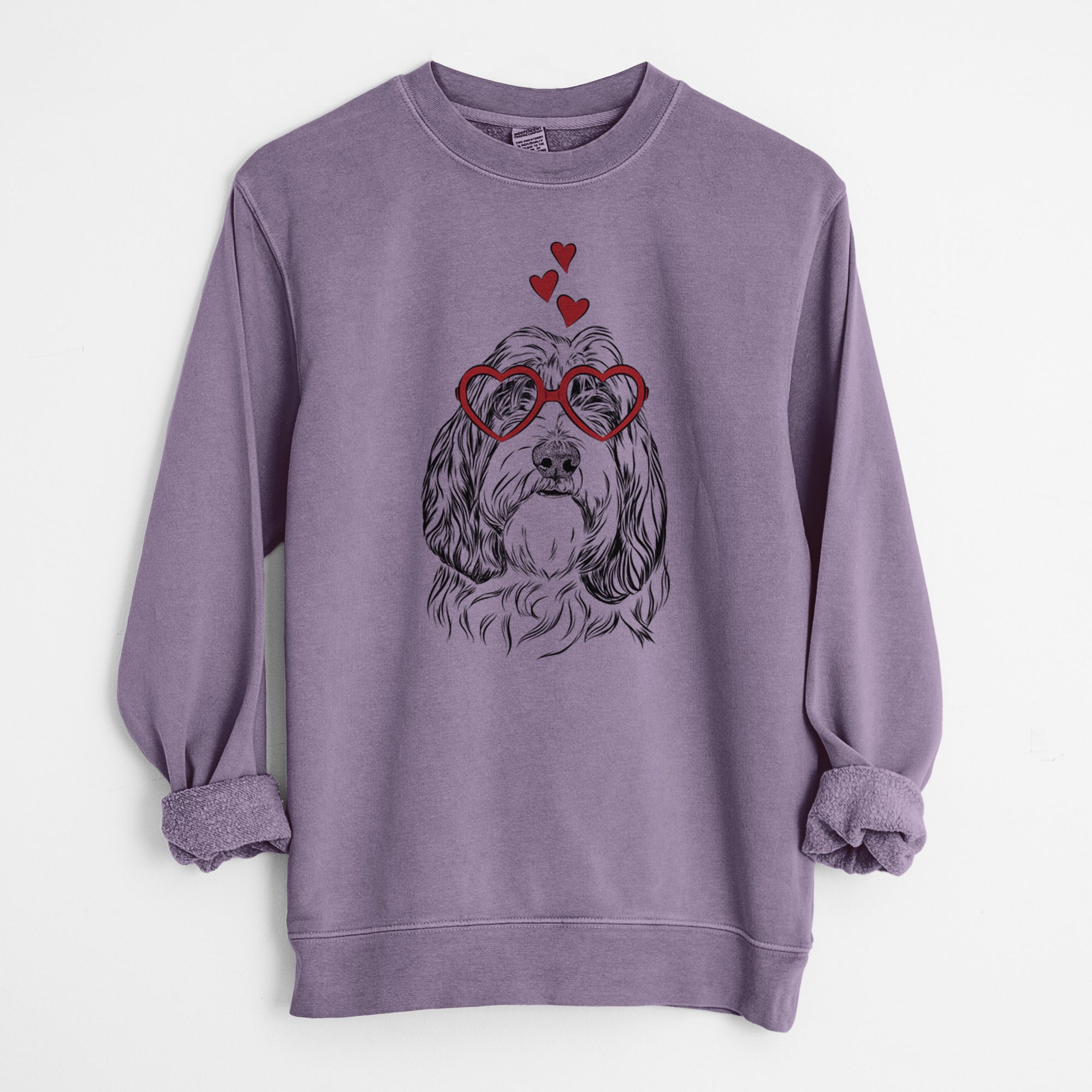 Valentine Gerard the Petit Basset Griffon Vendeen - Unisex Pigment Dyed Crew Sweatshirt