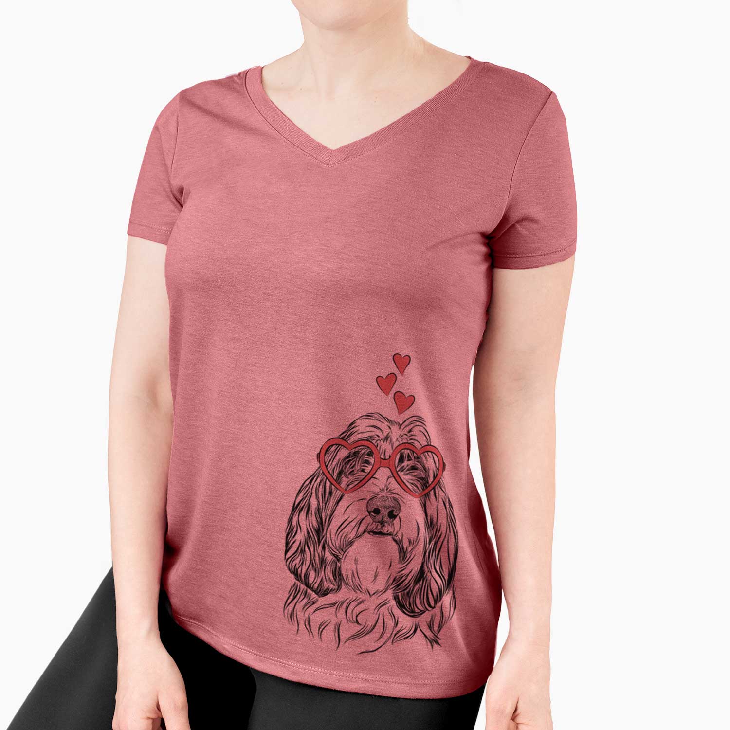 Valentine Gerard the Petit Basset Griffon Vendeen - Women's V-neck Shirt