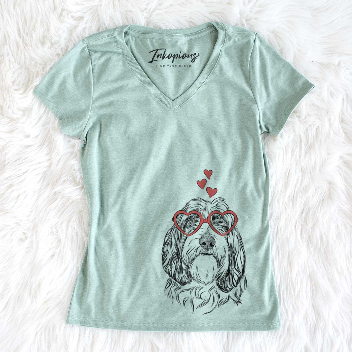 Valentine Gerard the Petit Basset Griffon Vendeen - Women&#39;s V-neck Shirt