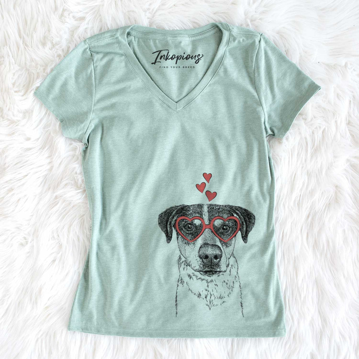 Valentine Gertrude the Mixed Breed - Women&#39;s V-neck Shirt