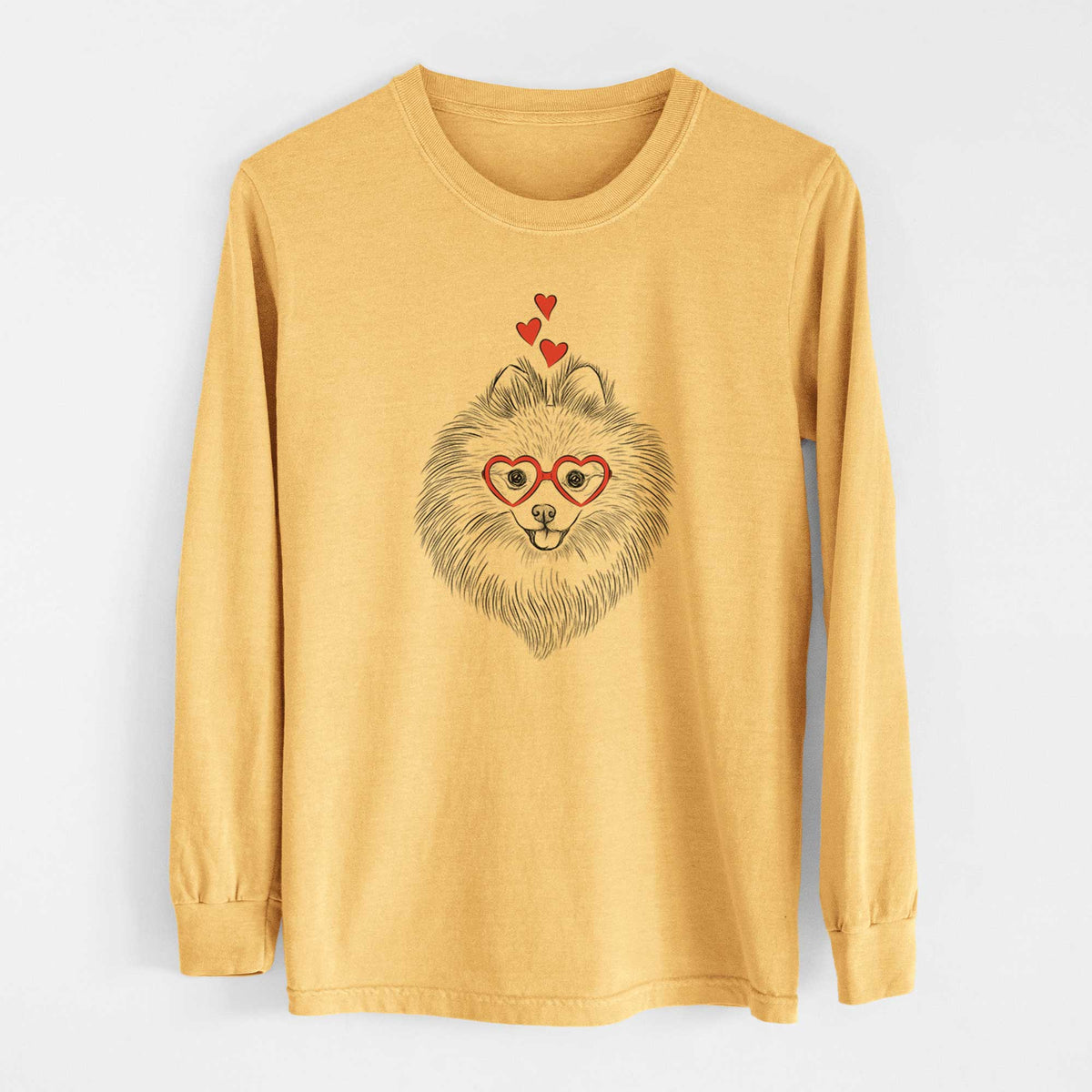 Valentine GiGi the Pomeranian - Heavyweight 100% Cotton Long Sleeve