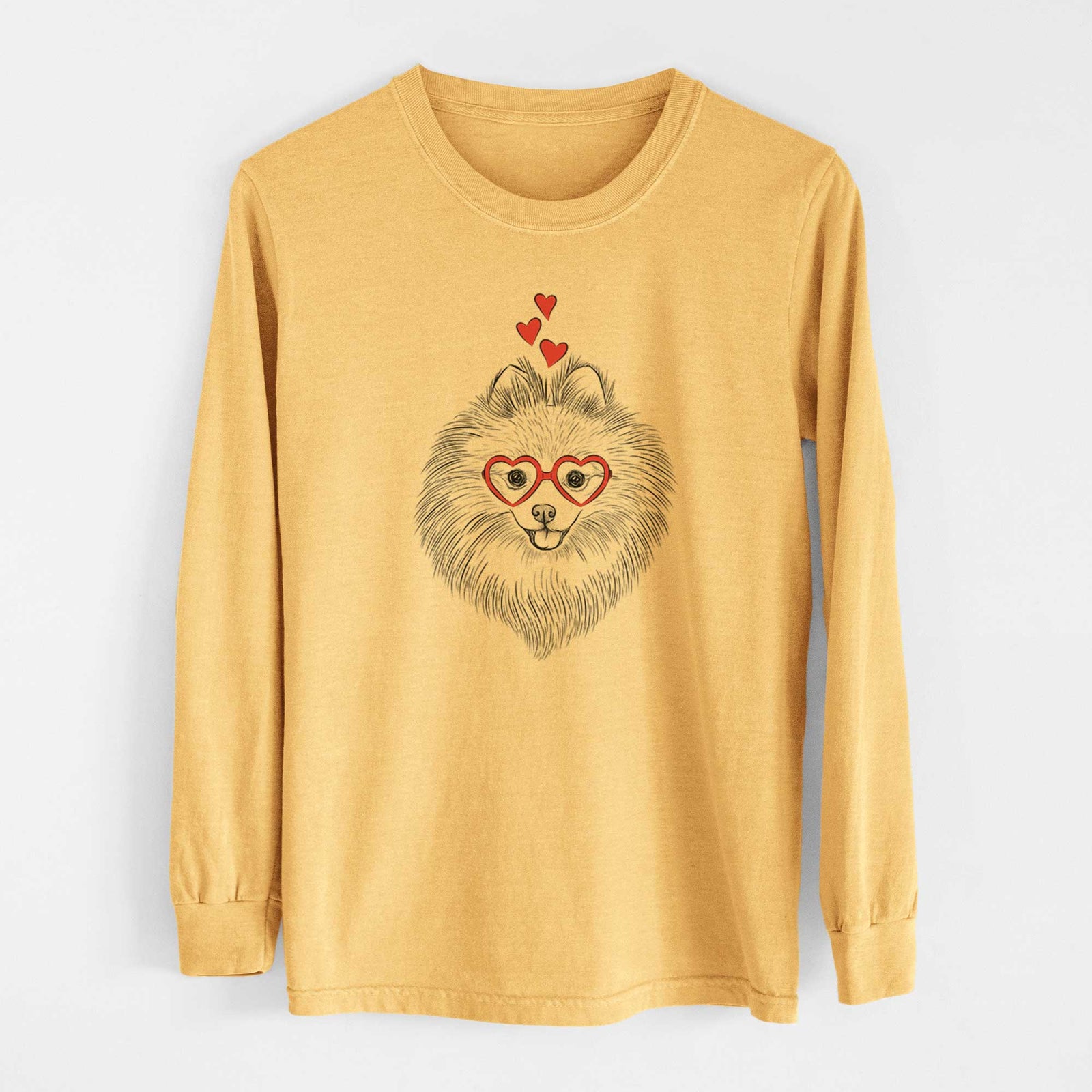 Valentine GiGi the Pomeranian - Heavyweight 100% Cotton Long Sleeve