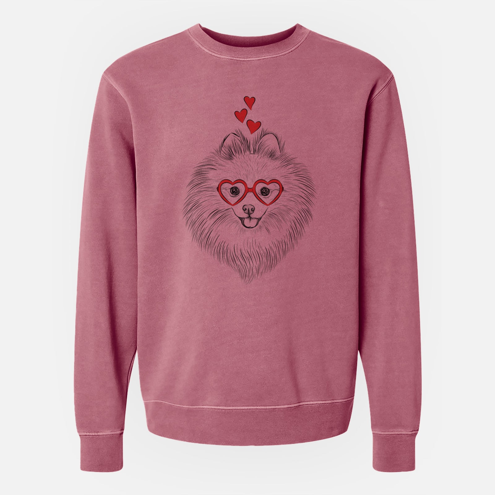 Valentine GiGi the Pomeranian - Unisex Pigment Dyed Crew Sweatshirt