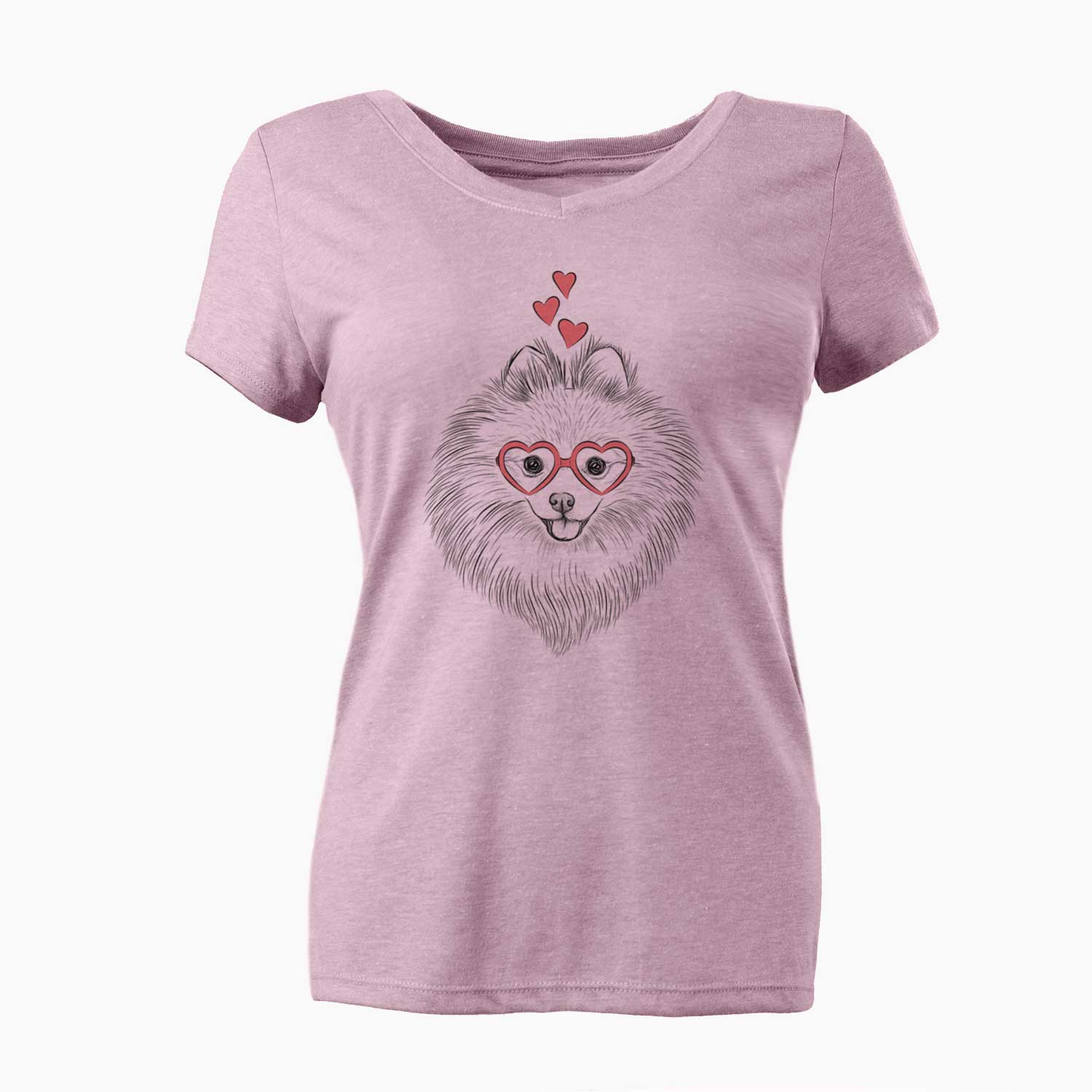 Valentine GiGi the Pomeranian - Women's V-neck Shirt