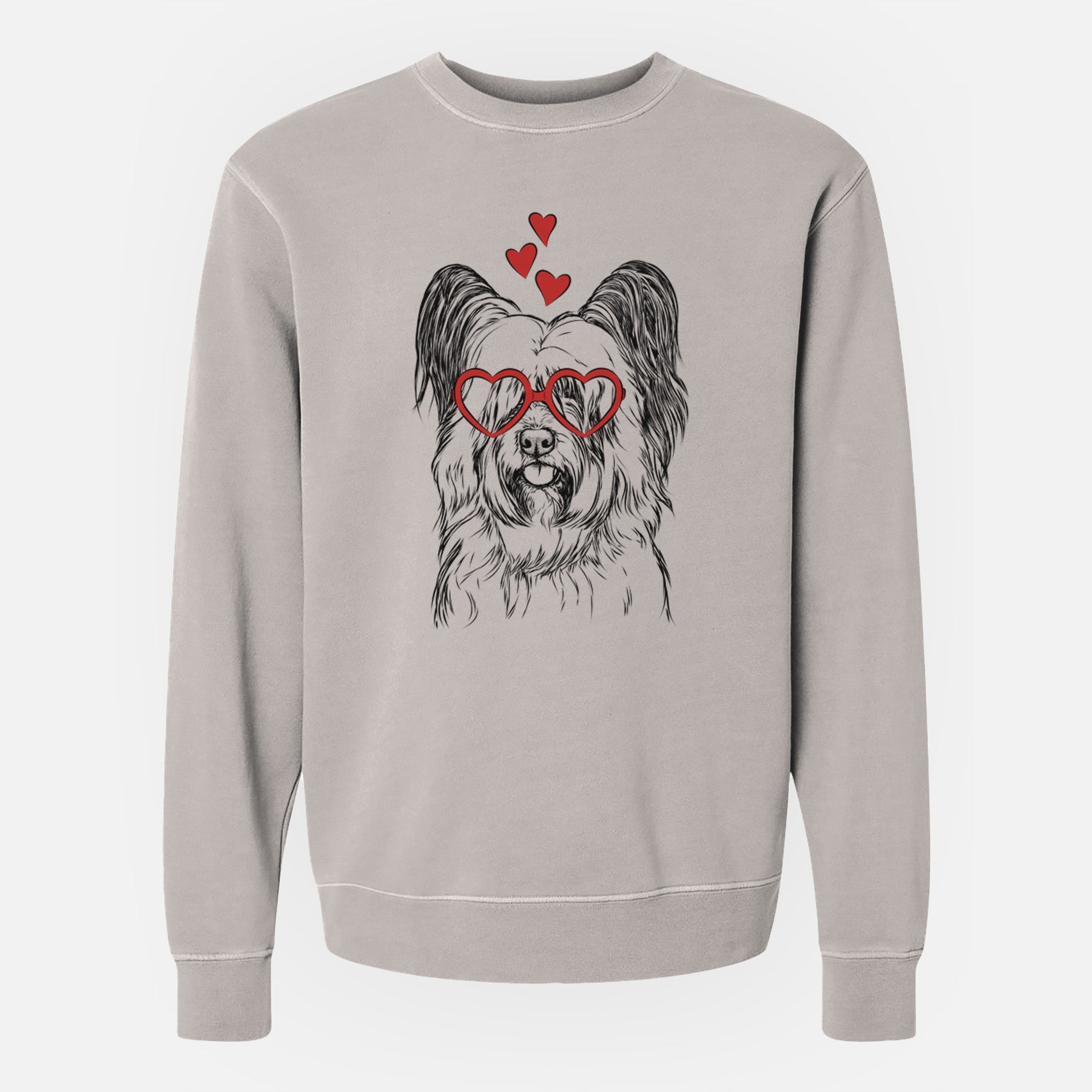 Valentine Gideon the Skye Terrier - Unisex Pigment Dyed Crew Sweatshirt