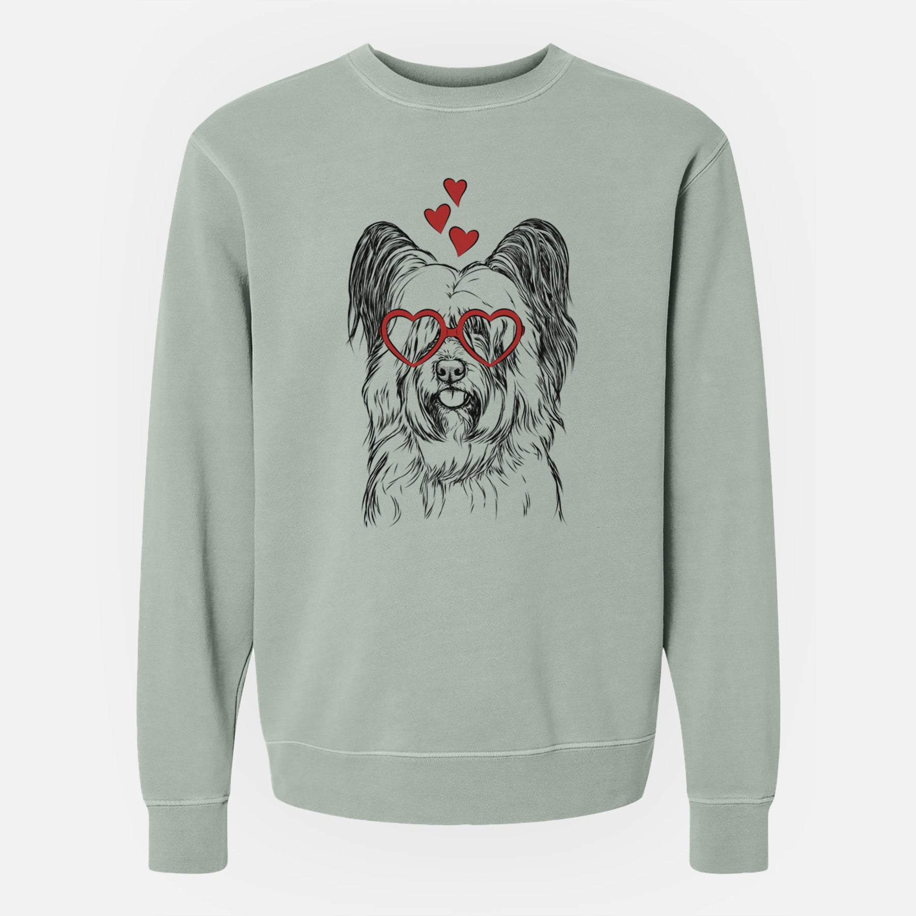 Valentine Gideon the Skye Terrier - Unisex Pigment Dyed Crew Sweatshirt