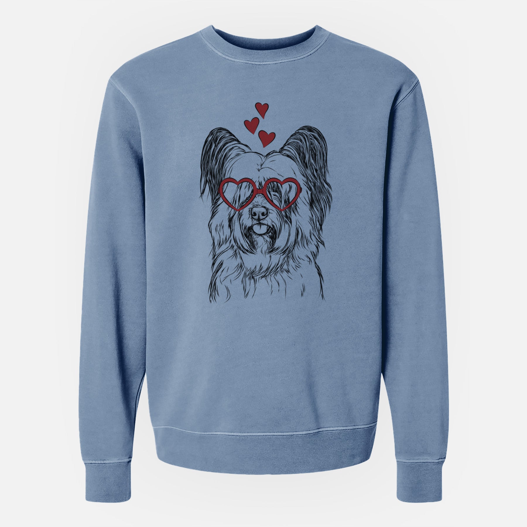 Valentine Gideon the Skye Terrier - Unisex Pigment Dyed Crew Sweatshirt