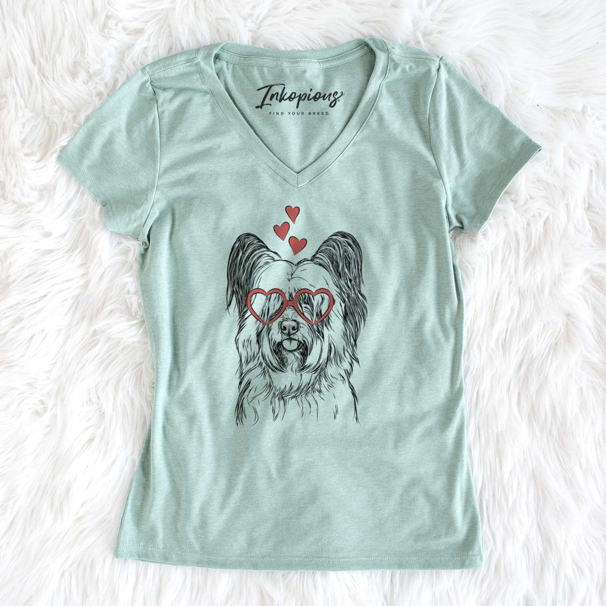 Valentine Gideon the Skye Terrier - Women's V-neck Shirt