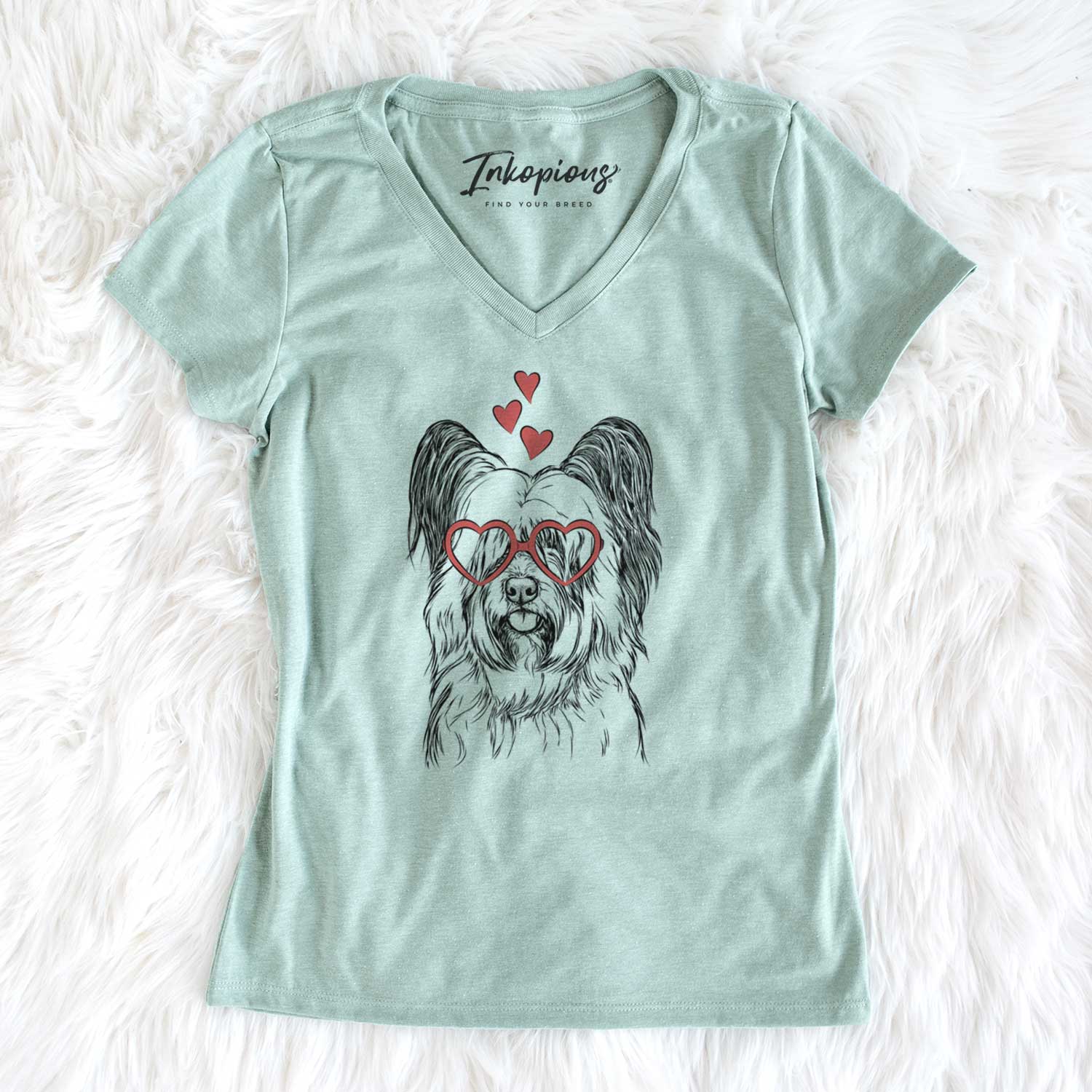Valentine Gideon the Skye Terrier - Women's V-neck Shirt