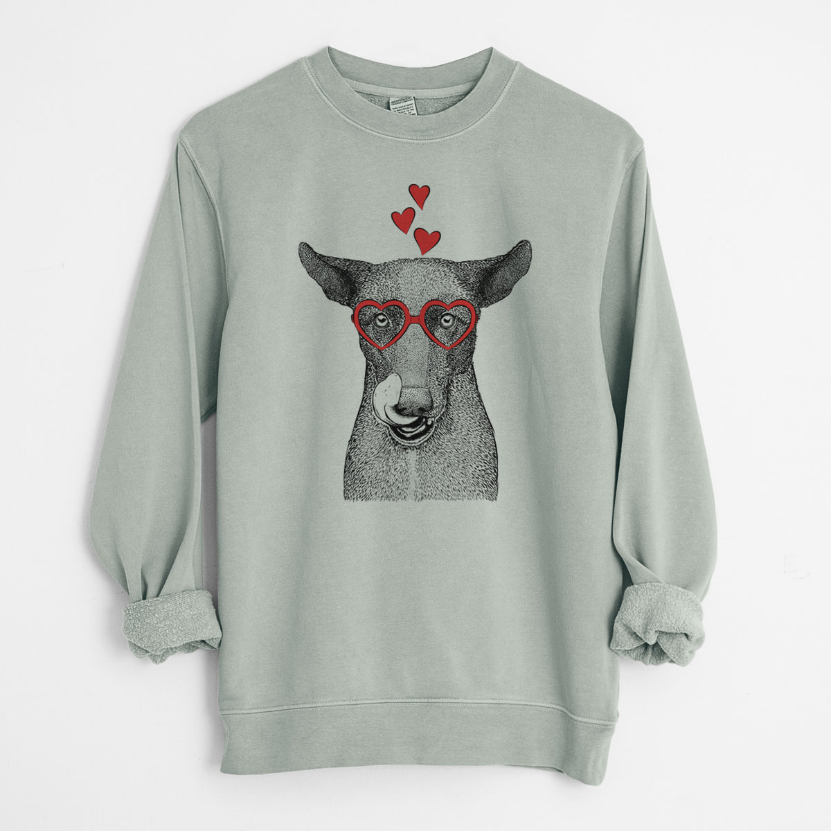Valentine Gidget the Mexican Street Dog - Unisex Pigment Dyed Crew Sweatshirt