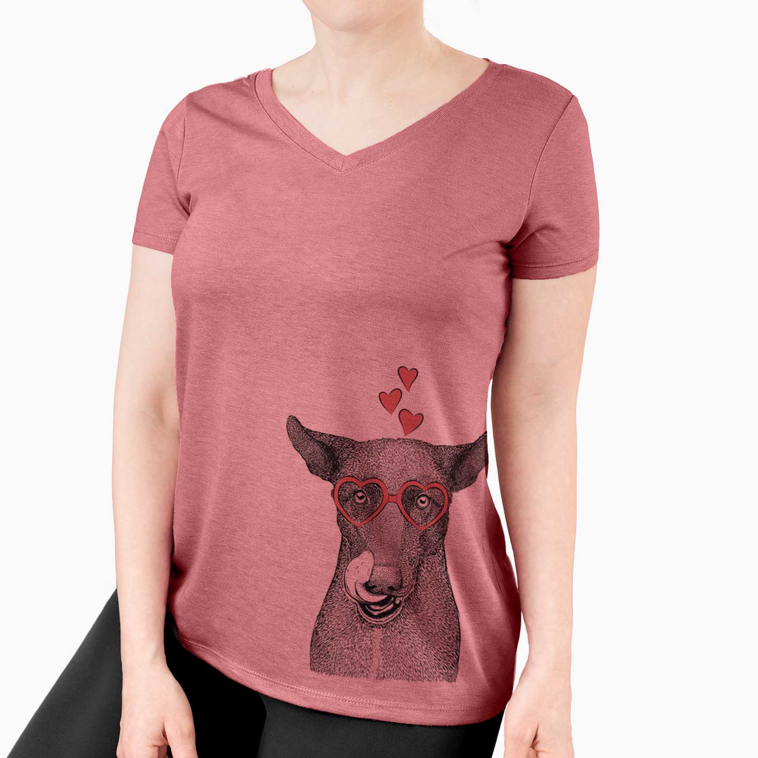 Valentine Gidget the Mexican Street Dog - Women's V-neck Shirt