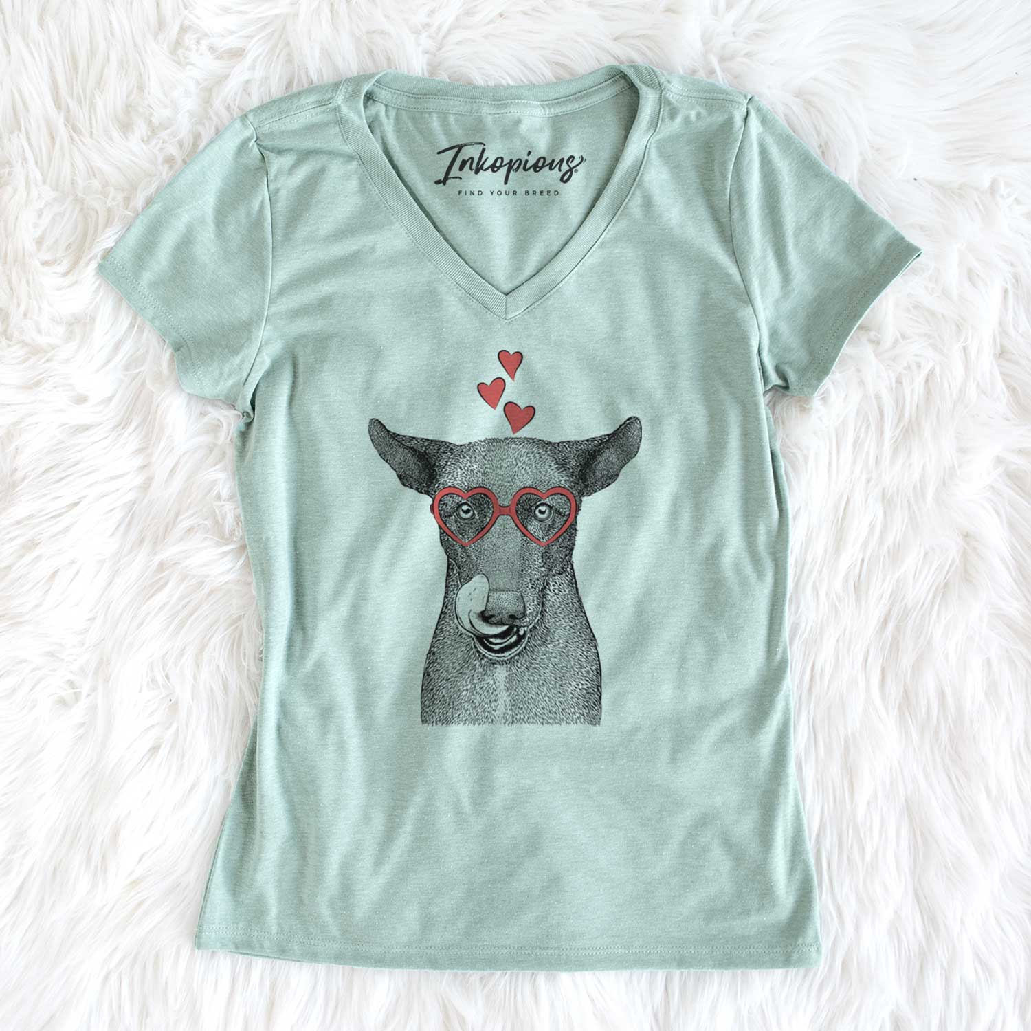 Valentine Gidget the Mexican Street Dog - Women's V-neck Shirt