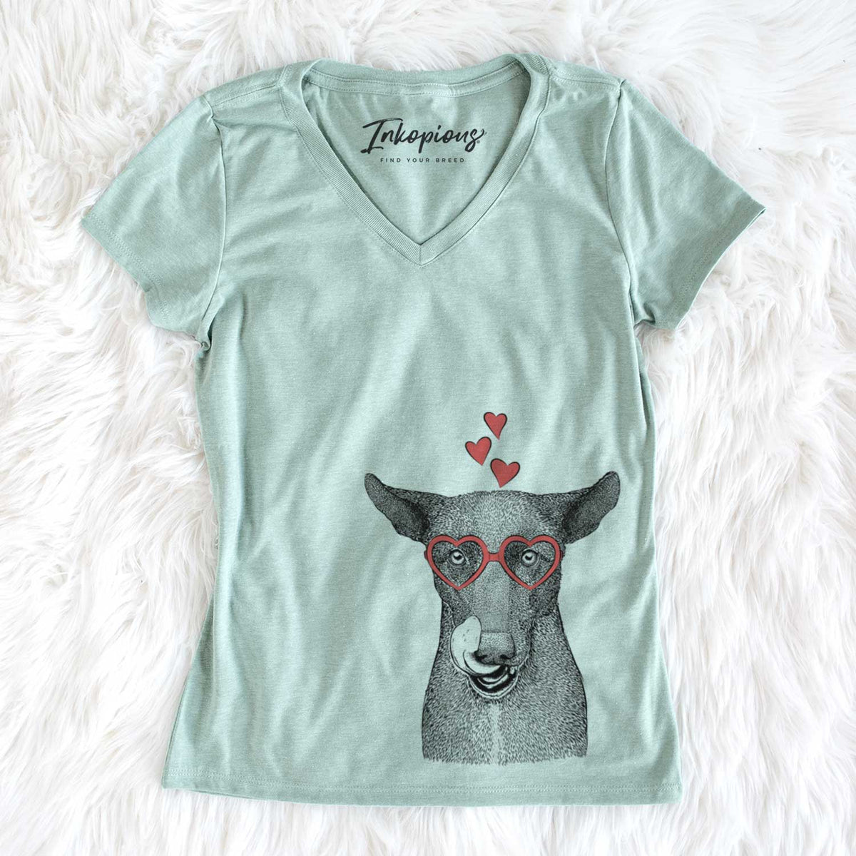 Valentine Gidget the Mexican Street Dog - Women&#39;s V-neck Shirt