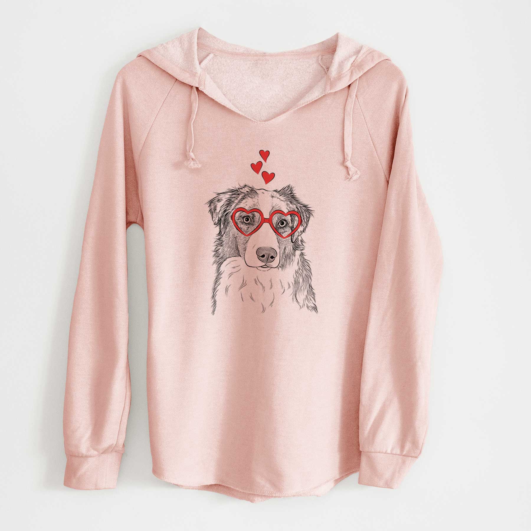 Valentine Ginger the Australian Shepherd - Cali Wave Hooded Sweatshirt