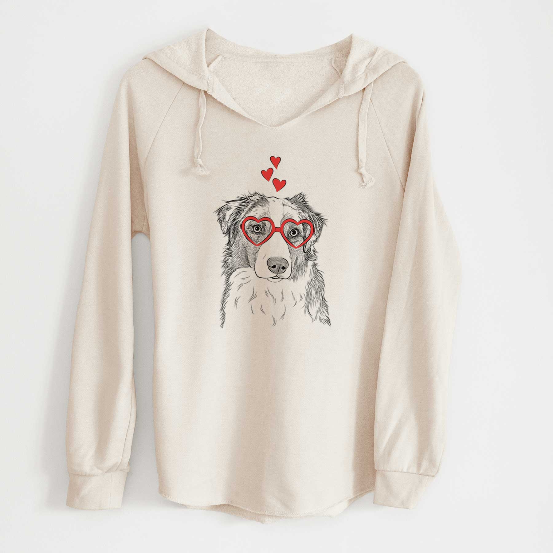 Valentine Ginger the Australian Shepherd - Cali Wave Hooded Sweatshirt