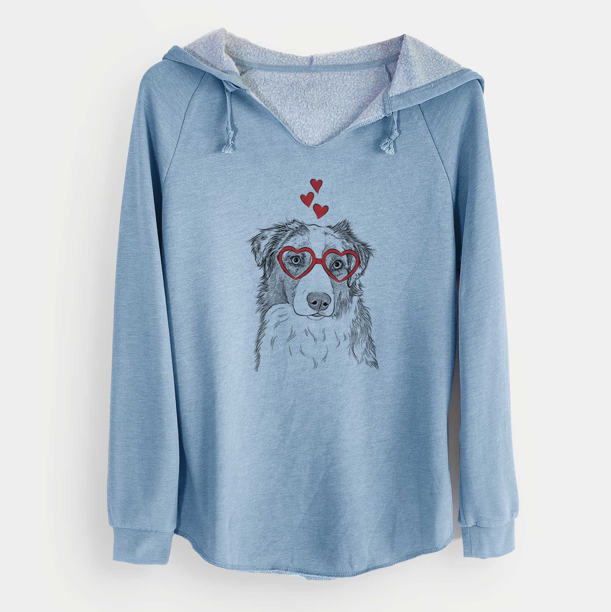 Valentine Ginger the Australian Shepherd - Cali Wave Hooded Sweatshirt