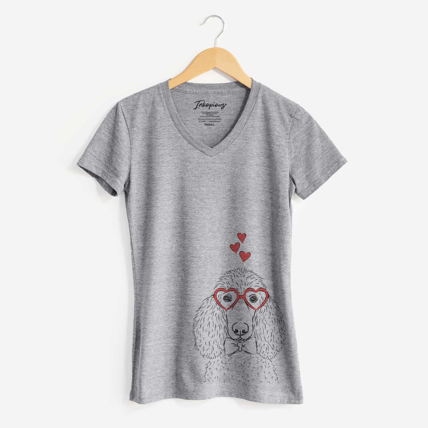 Valentine Giovanni the Poodle - Women's V-neck Shirt