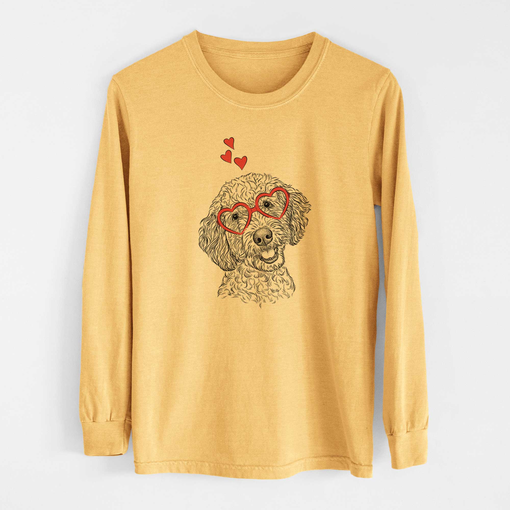 Valentine Gizmo the Goldendoodle - Heavyweight 100% Cotton Long Sleeve