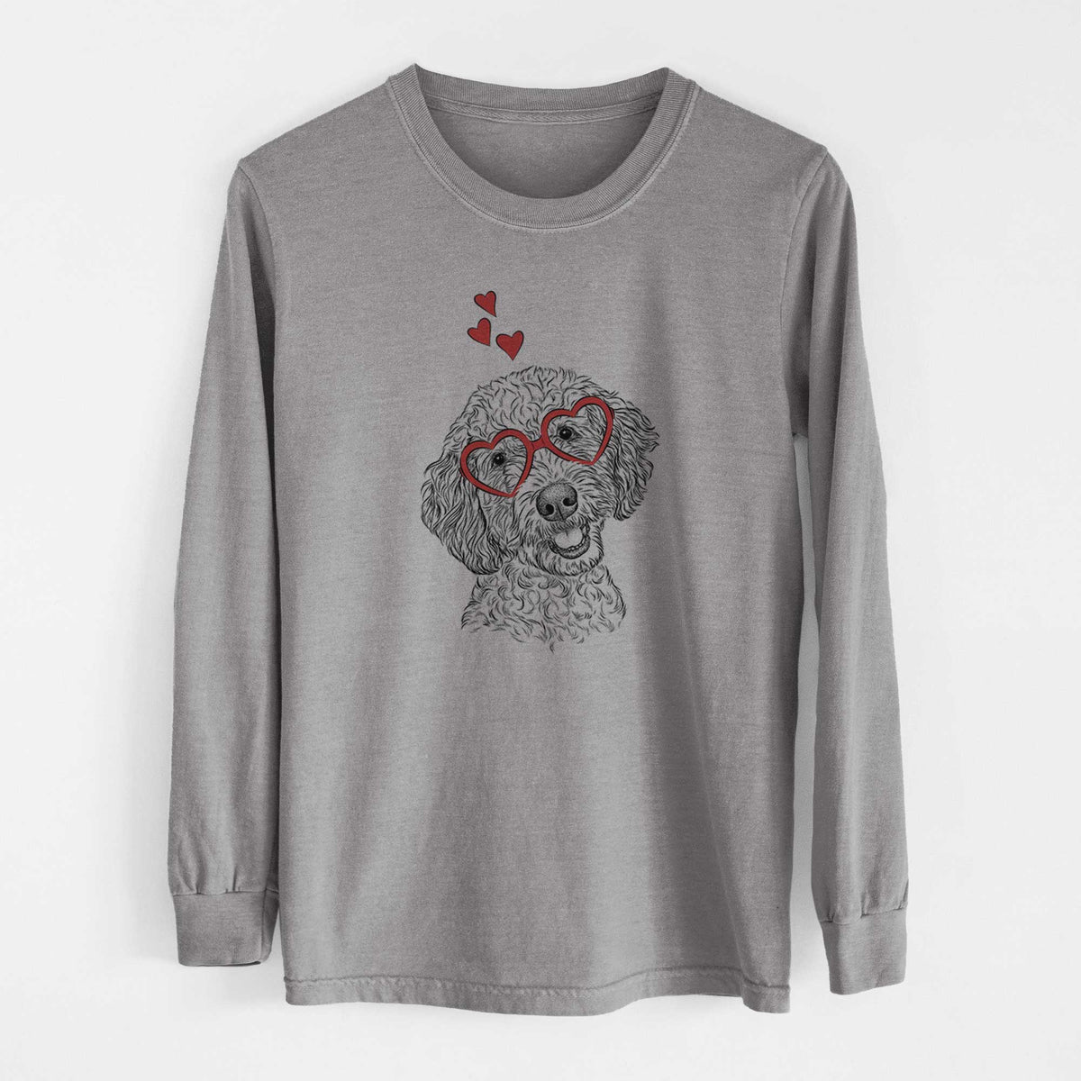 Valentine Gizmo the Goldendoodle - Heavyweight 100% Cotton Long Sleeve