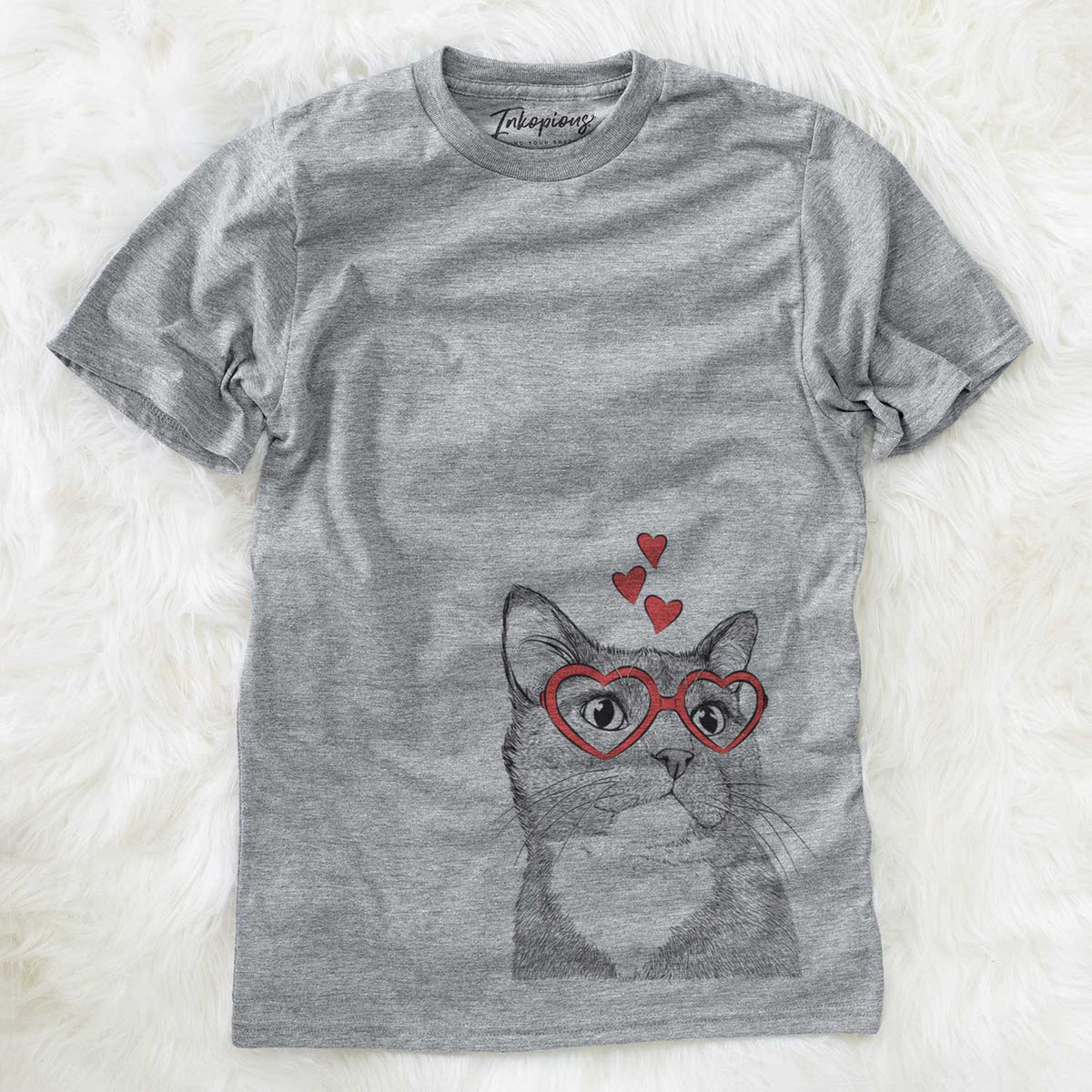 Valentine Gizmo the Grey Cat - Unisex Crewneck
