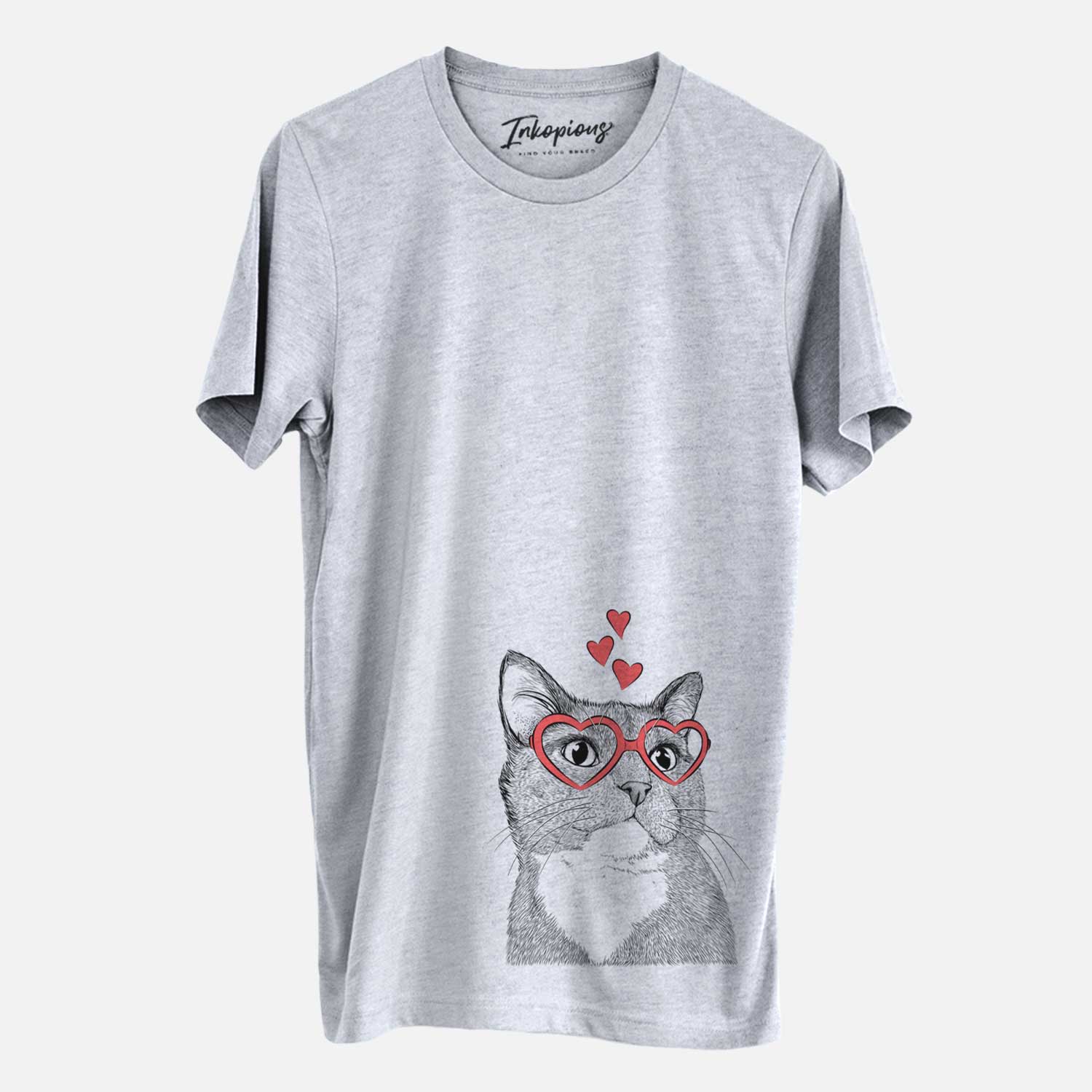 Valentine Gizmo the Grey Cat - Unisex Crewneck