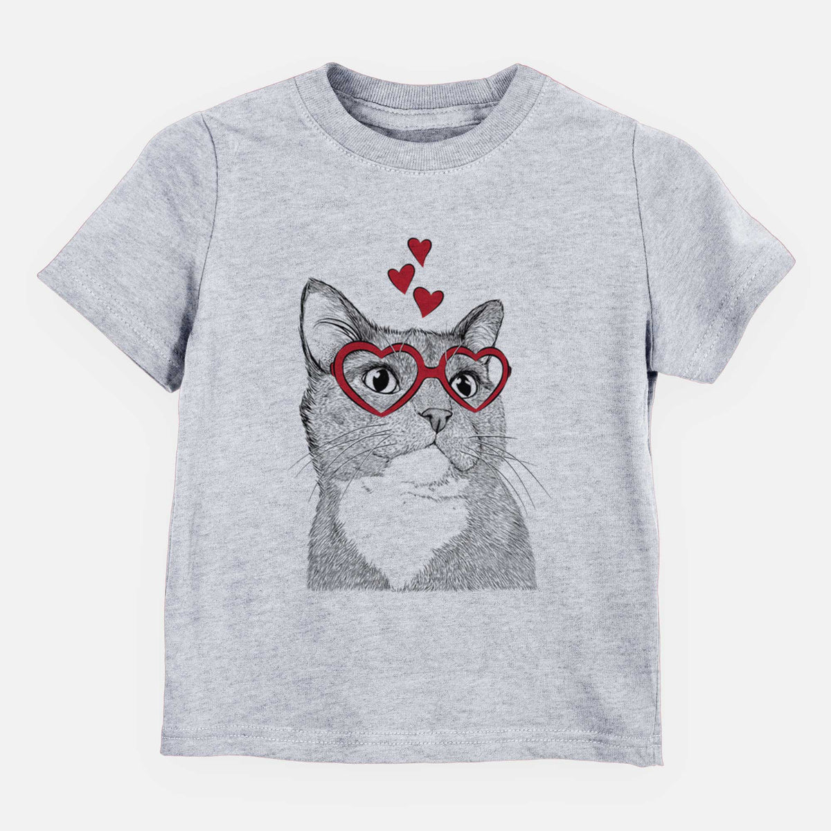 Valentine Gizmo the Grey Cat - Kids/Youth/Toddler Shirt