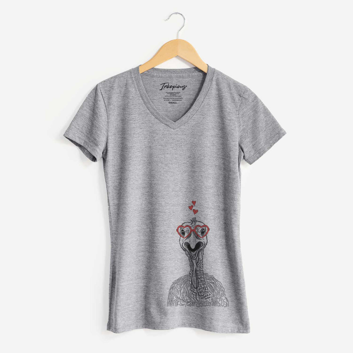 Valentine Gobble the Turkey - Women's V-neck Shirt