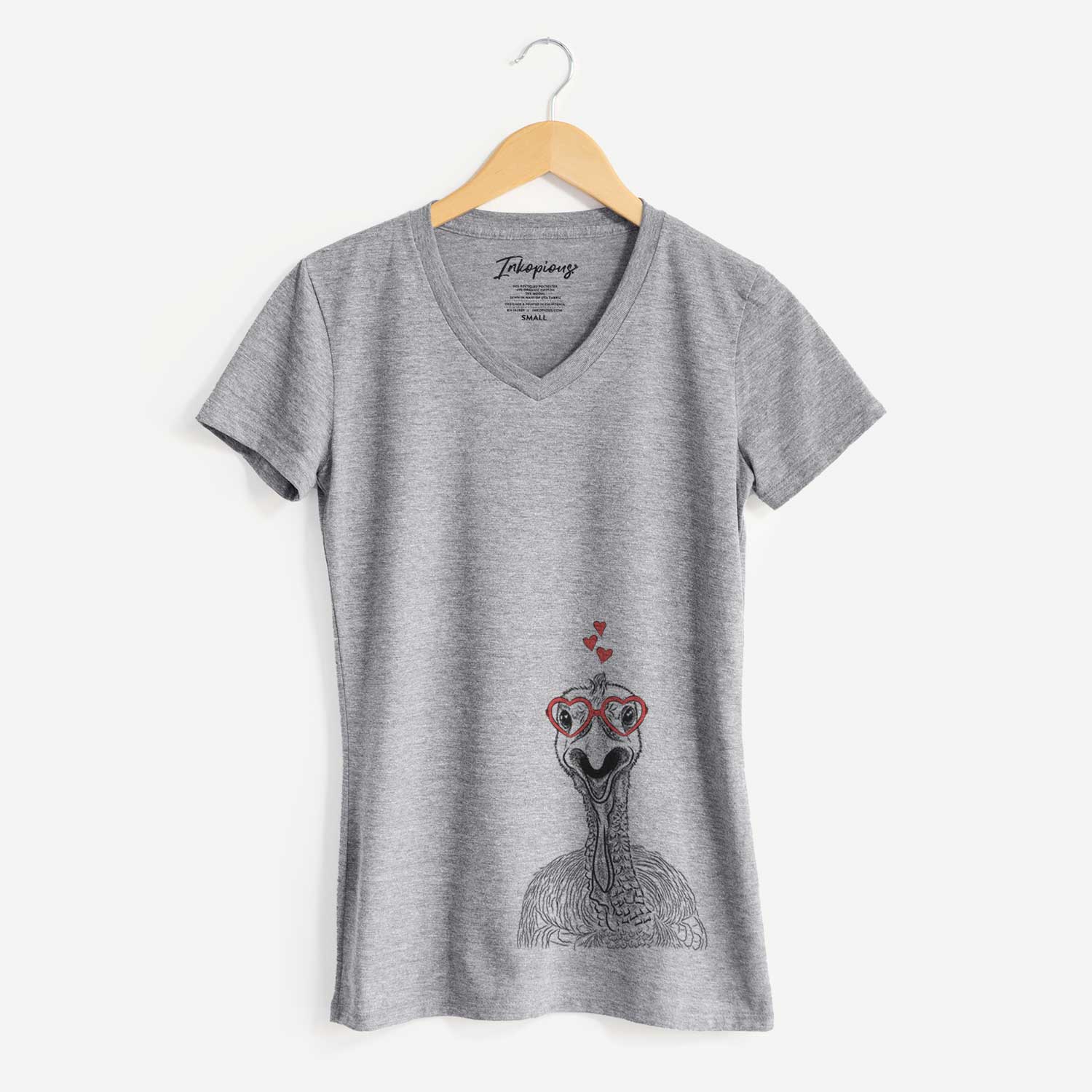 Valentine Gobble the Turkey - Women's V-neck Shirt