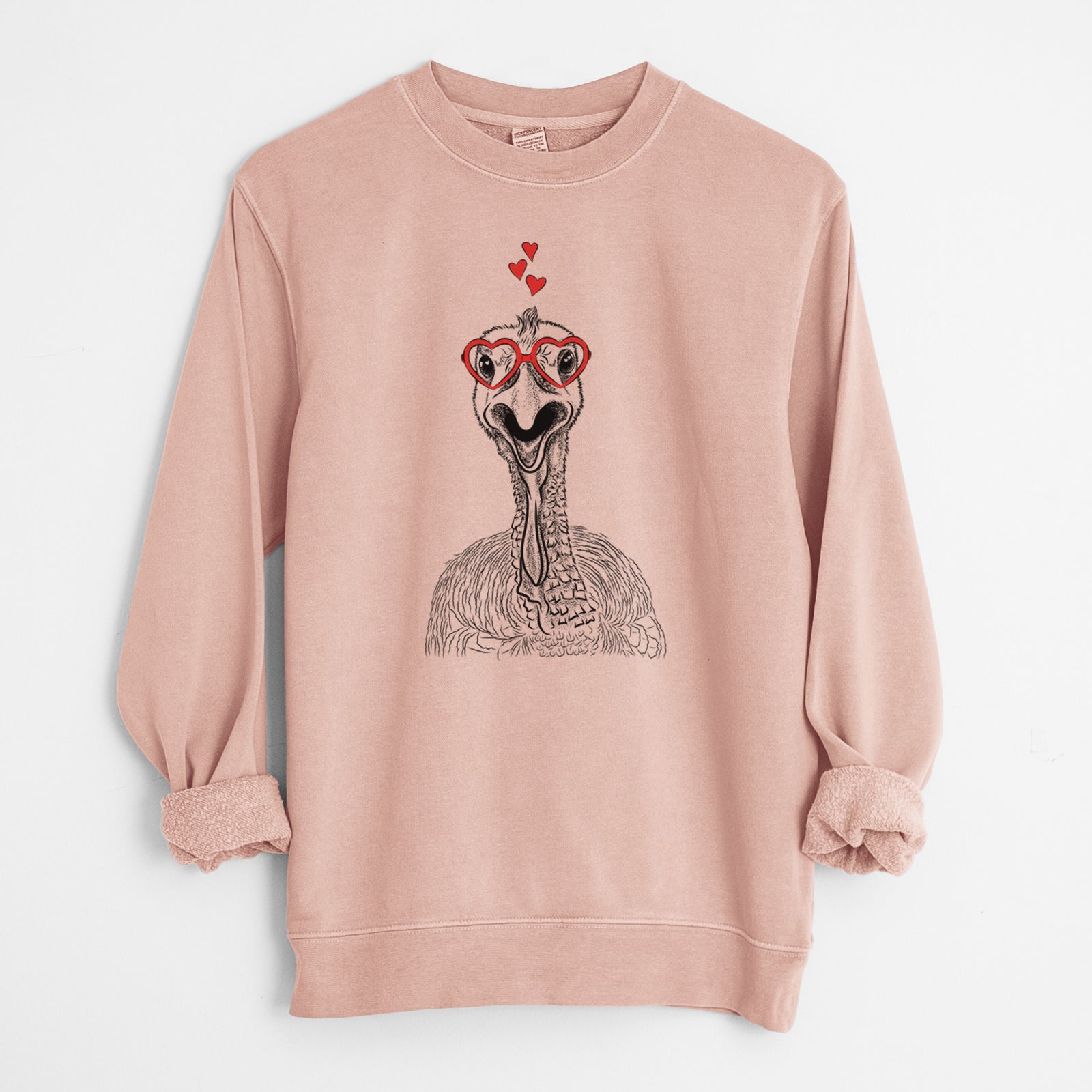 Valentine Gobble the Turkey - Unisex Pigment Dyed Crew Sweatshirt