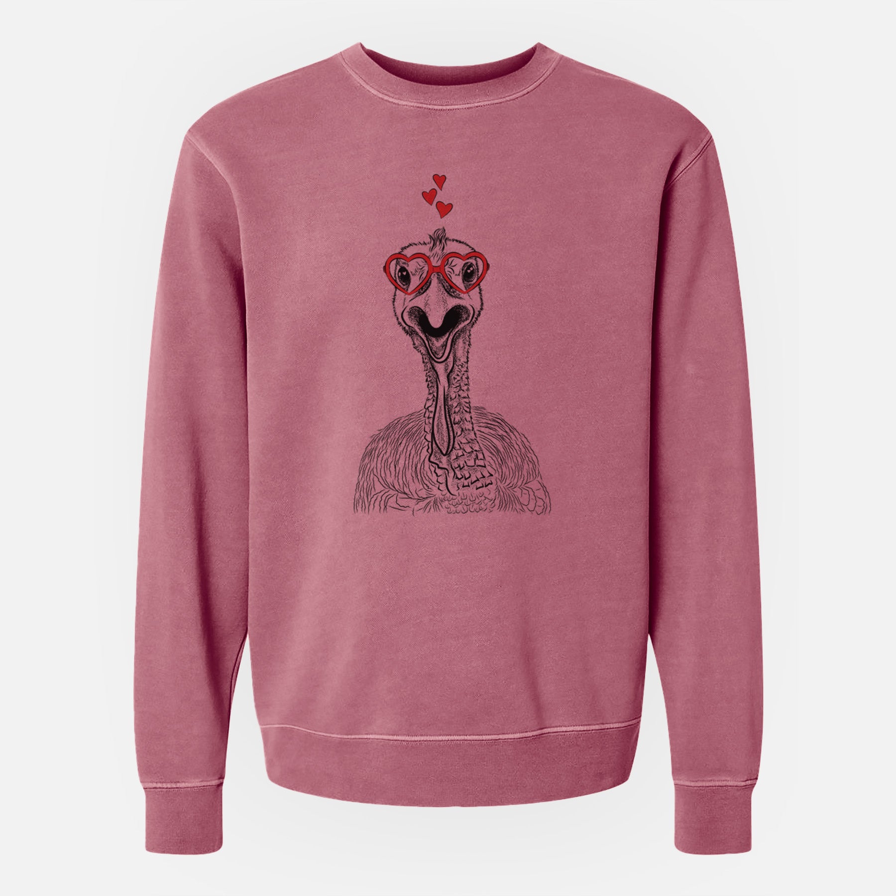 Valentine Gobble the Turkey - Unisex Pigment Dyed Crew Sweatshirt