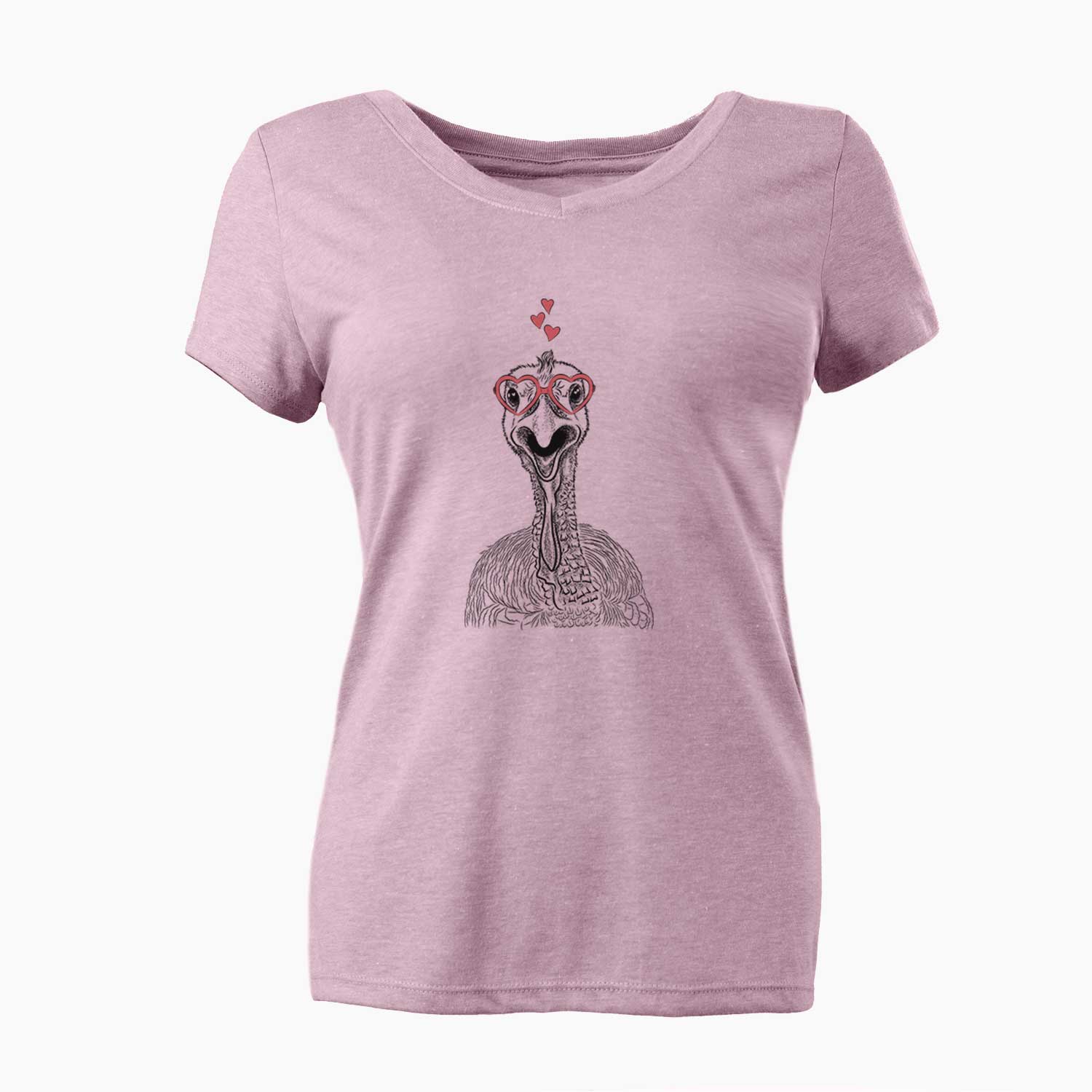 Valentine Gobble the Turkey - Women's V-neck Shirt