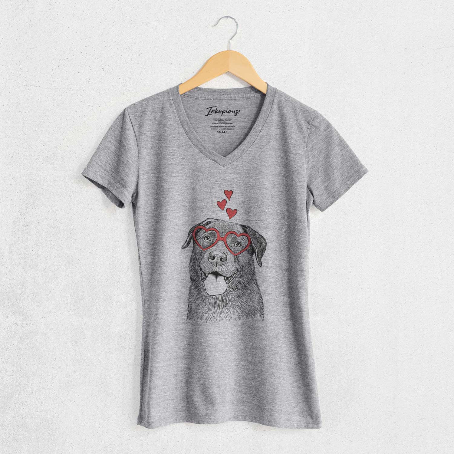 Valentine Gonzo the Chocolate Lab - Women's V-neck Shirt