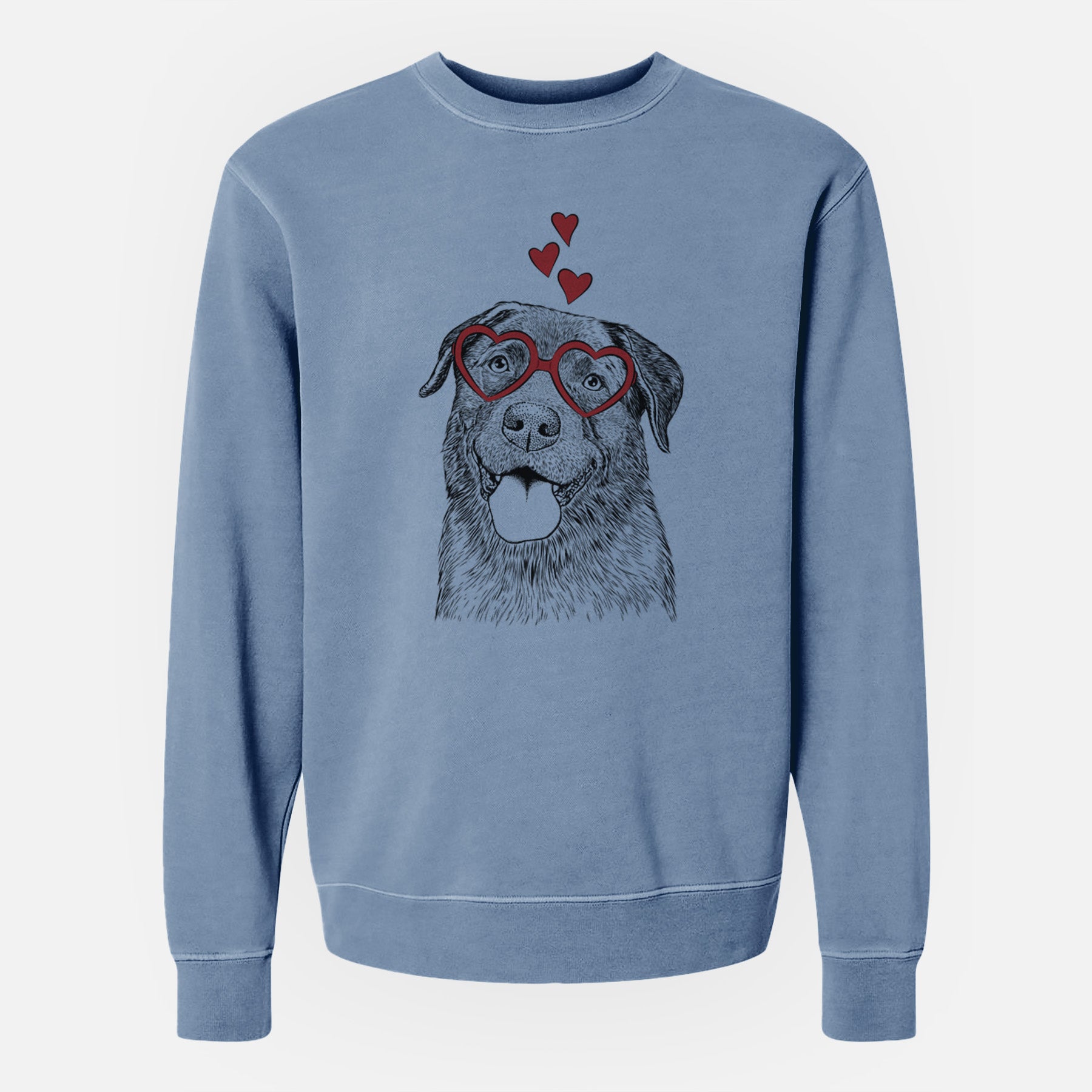 Valentine Gonzo the Chocolate Lab - Unisex Pigment Dyed Crew Sweatshirt