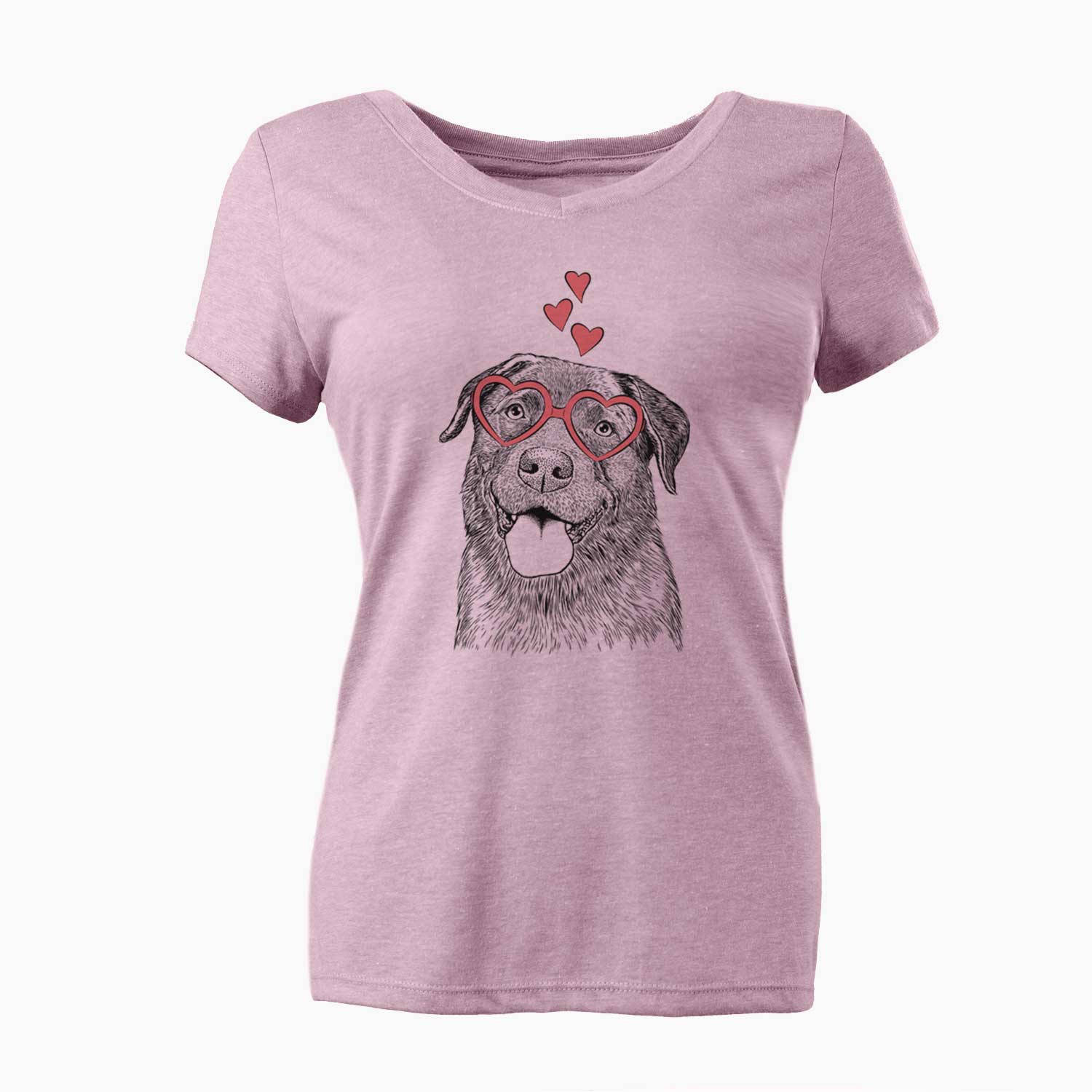 Valentine Gonzo the Chocolate Lab - Women's V-neck Shirt