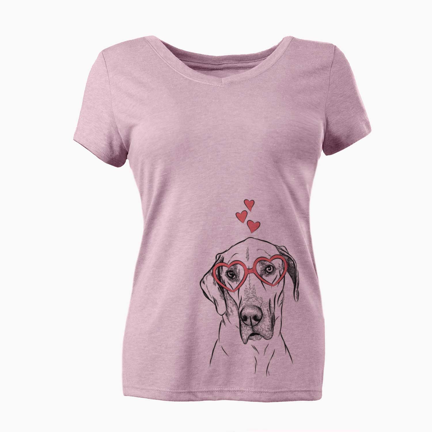 Valentine Gracie the Great Dane - Women's V-neck Shirt