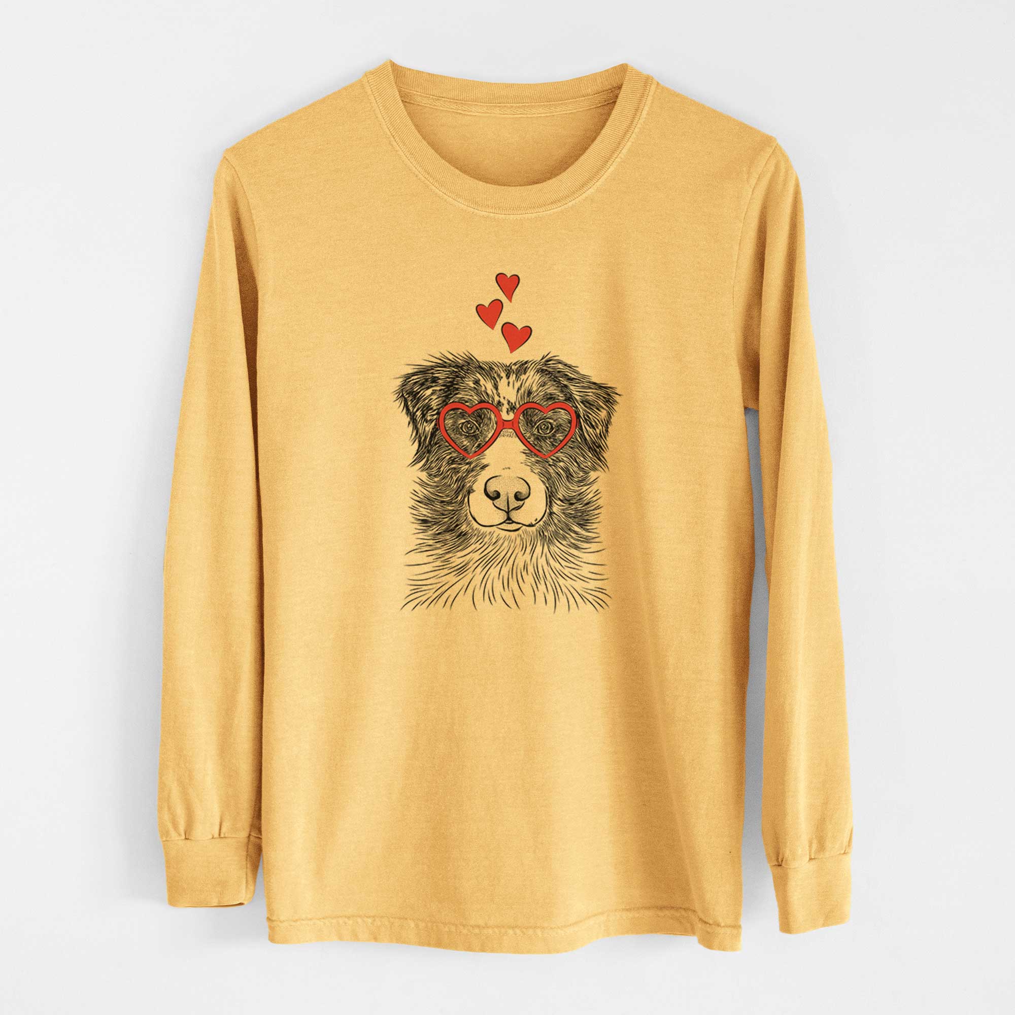 Valentine Gram the Australian Shepherd - Heavyweight 100% Cotton Long Sleeve