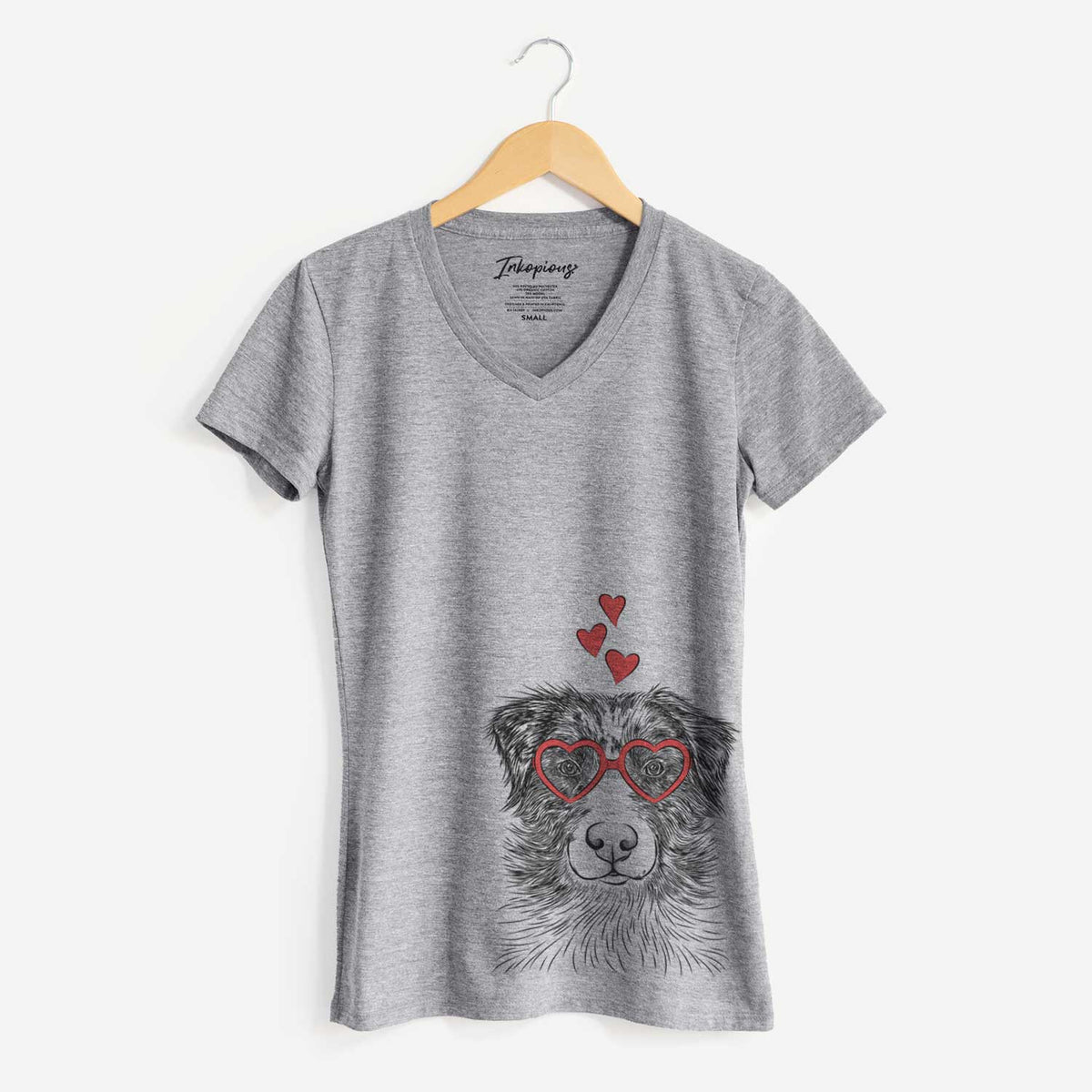 Valentine Gram the Australian Shepherd - Women's V-neck Shirt