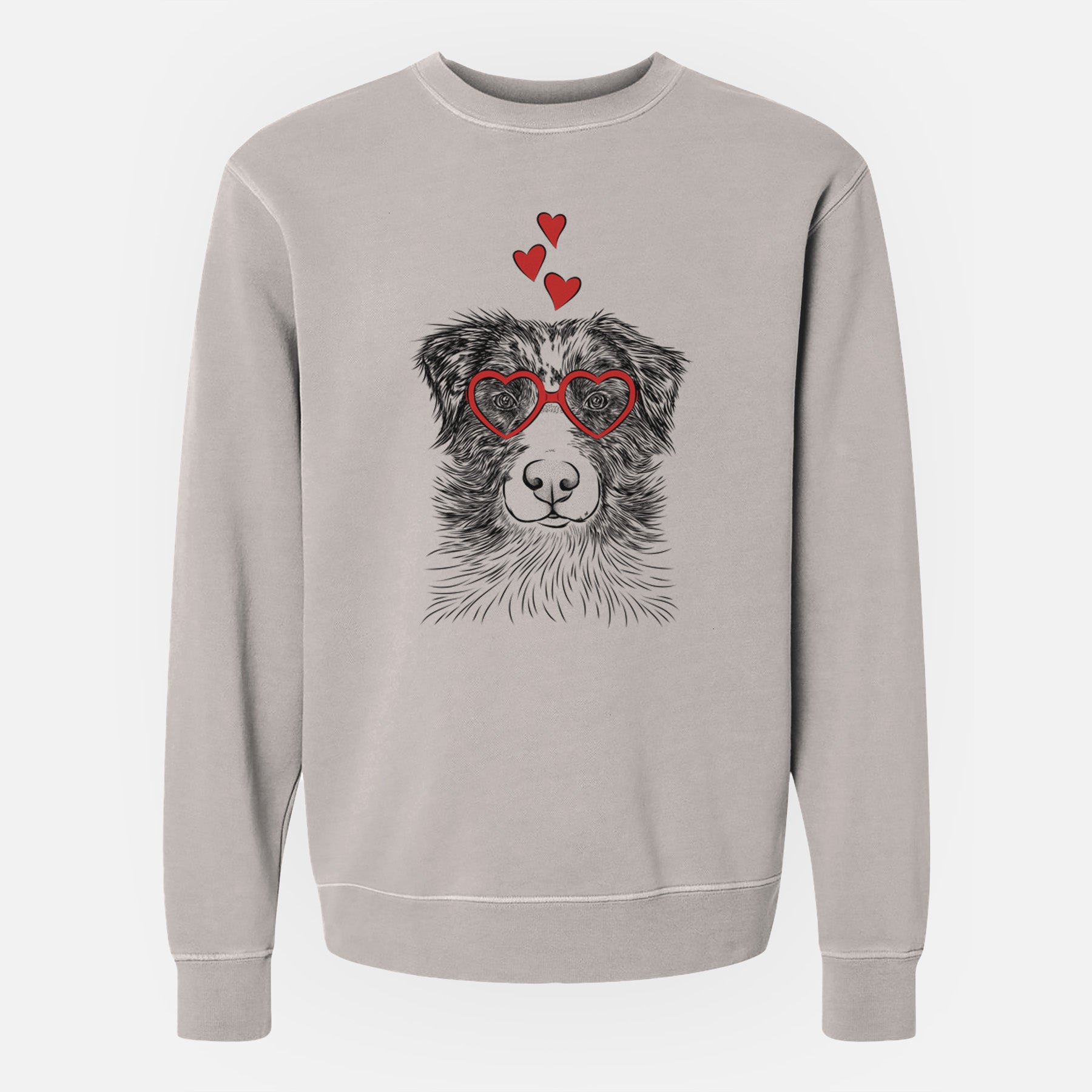 Valentine Gram the Australian Shepherd - Unisex Pigment Dyed Crew Sweatshirt