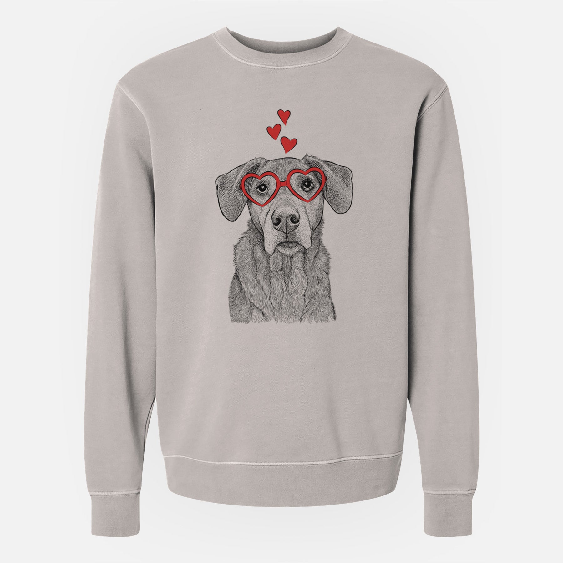 Valentine Gravy the Plott Hound Beagle Mix - Unisex Pigment Dyed Crew Sweatshirt