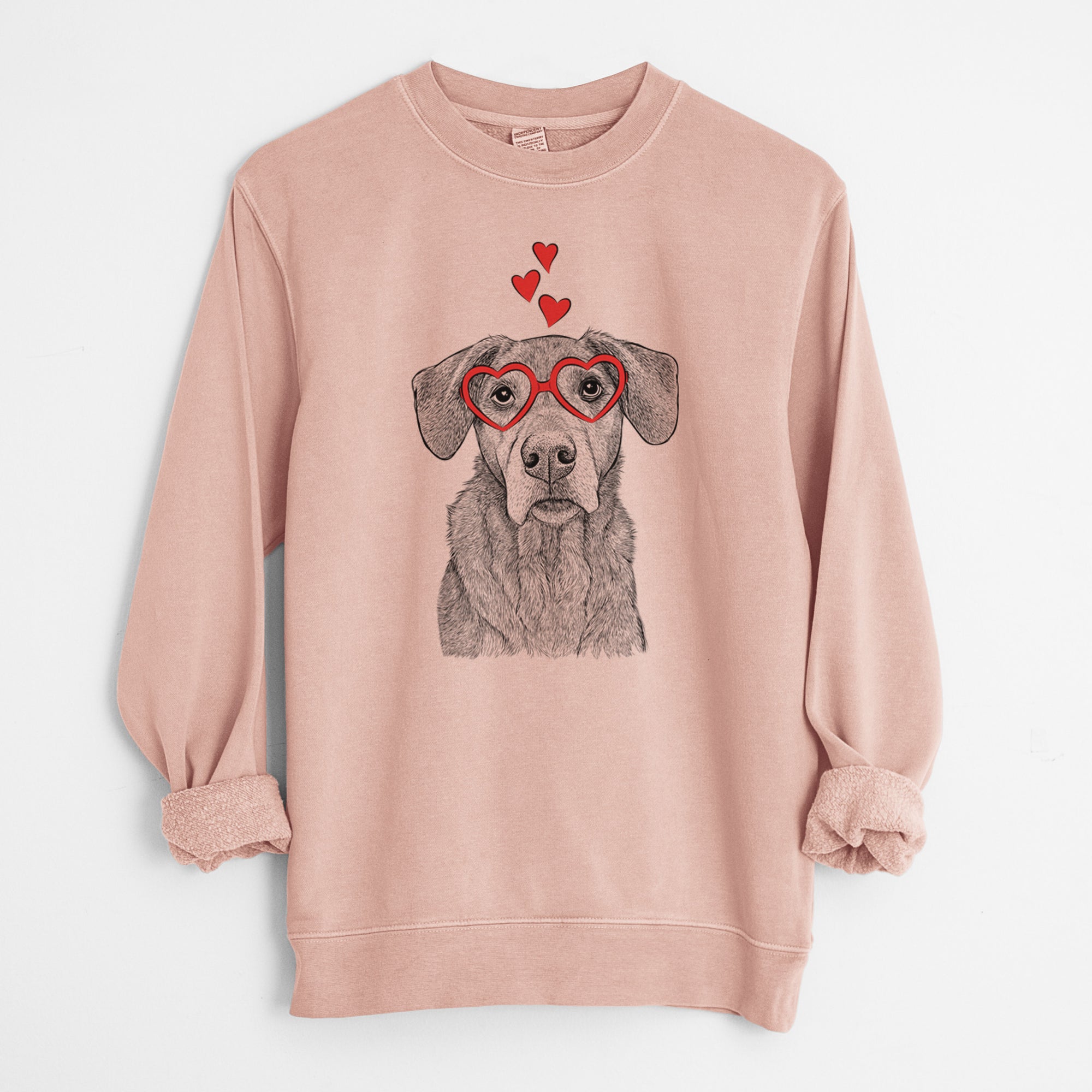 Valentine Gravy the Plott Hound Beagle Mix - Unisex Pigment Dyed Crew Sweatshirt