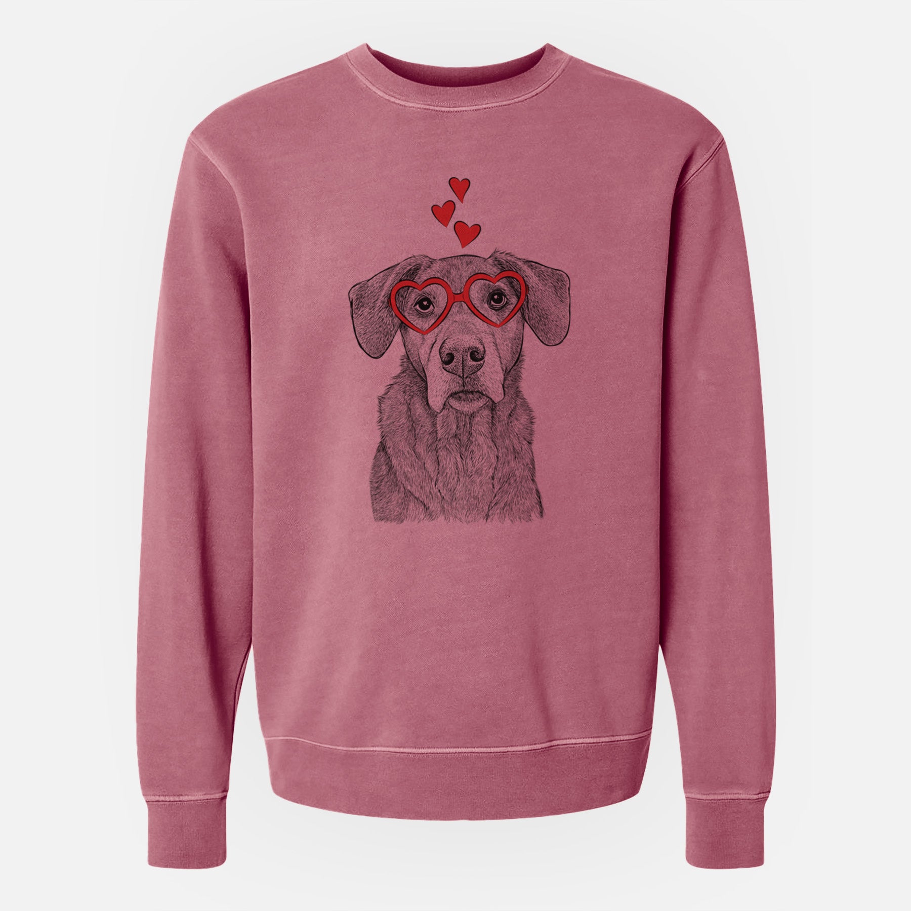 Valentine Gravy the Plott Hound Beagle Mix - Unisex Pigment Dyed Crew Sweatshirt